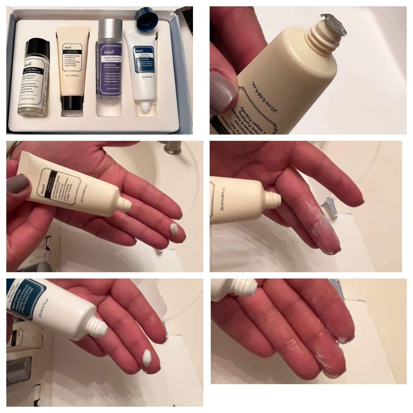 DearKlairs Skincare Travel Trial Kit Korean Mini Set for All Skin Types | Cleansing oil, foaming cleanser, toner & soothing cream minis, vegan, cruelty-free facial gift set customer photo 1
