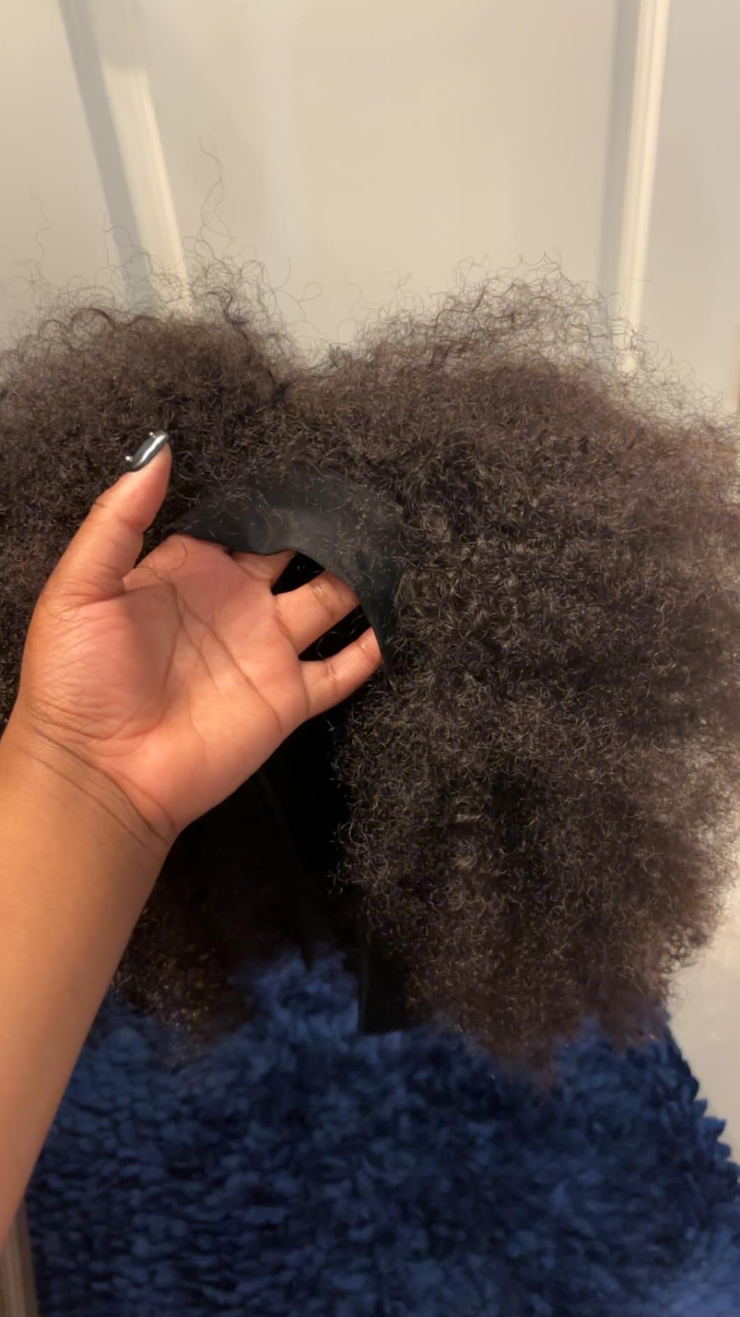 ISEE Hair Afro Kinky Curly Headband Wig Human Hair 180% Density Afro Wigs for Black Women Natural Curls 10A Glueless Human Hair Wigs (18 Inch) customer photo 2