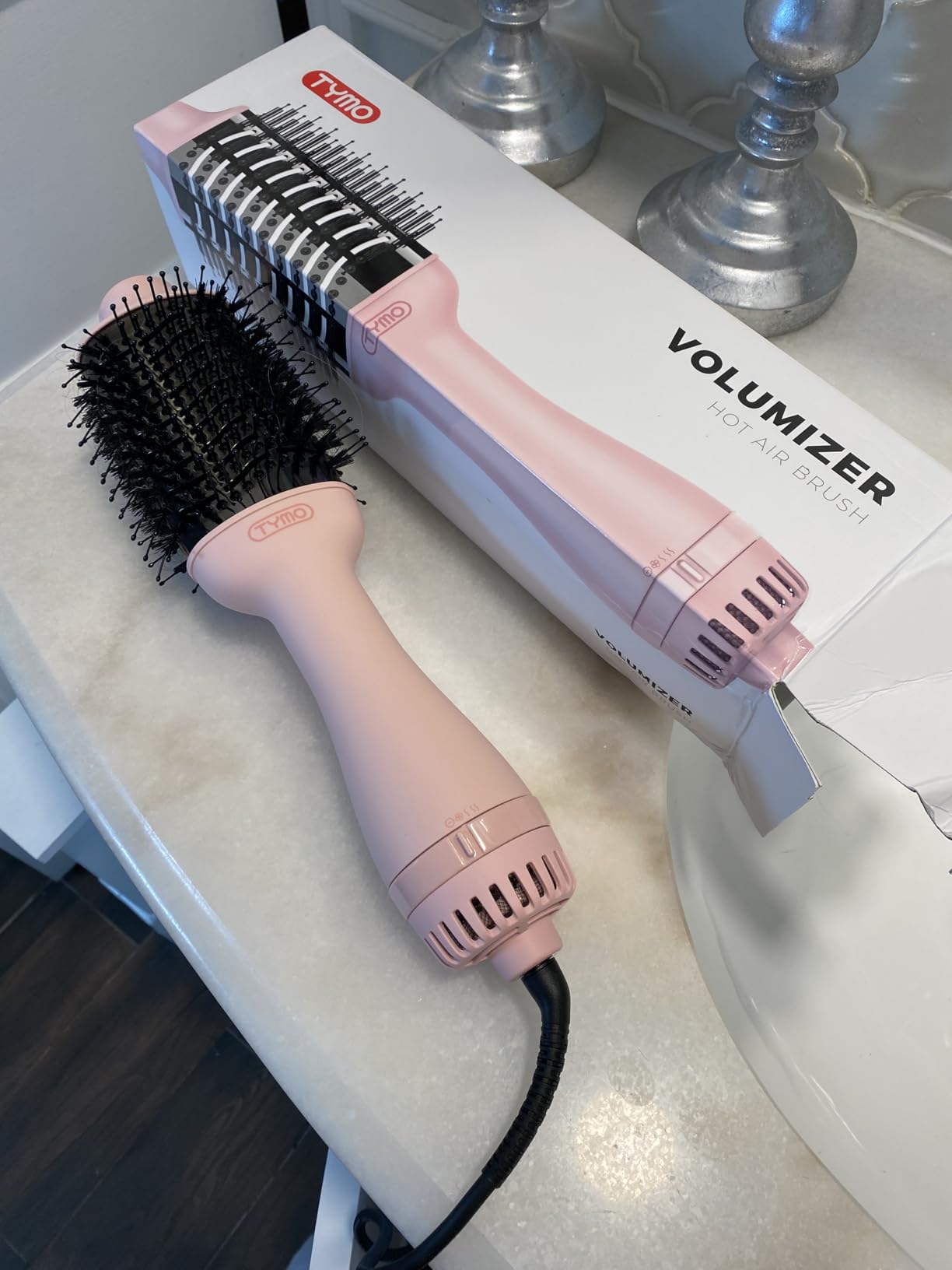 TYMO Hair Dryer Brush Blow Dryer Brush in One, 4 in 1 Ionic Hairdryer and Styler Volumizer with Oval Titanium Barrel, Hot Air Straightener for Smooth Frizz-Free Blowout, Pink, 2.85 Inch customer photo 1
