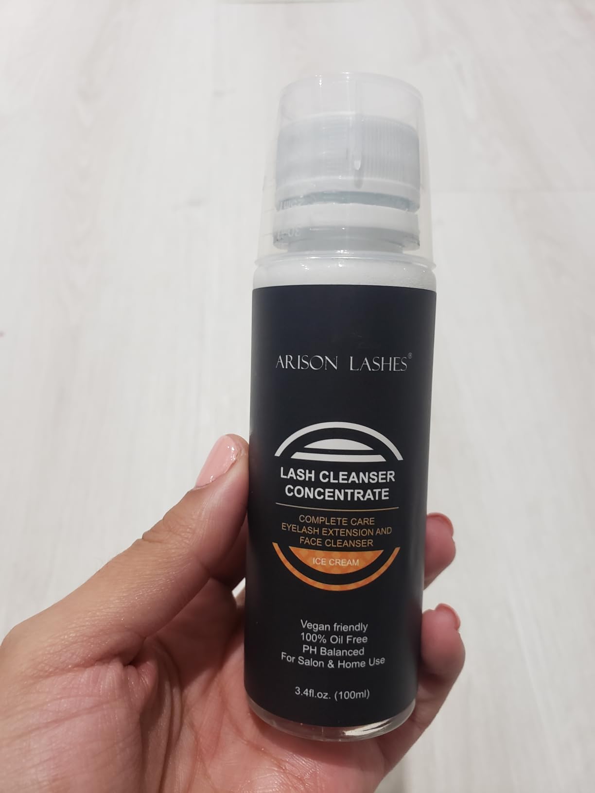 ARISON LASHES Lash Shampoo Concentrate Eyelash Cleanser Concentrate 100ml Foaming for Extensions with Salon Home Care Makes 20 Bottles of 60ml(Unscented) customer photo 2