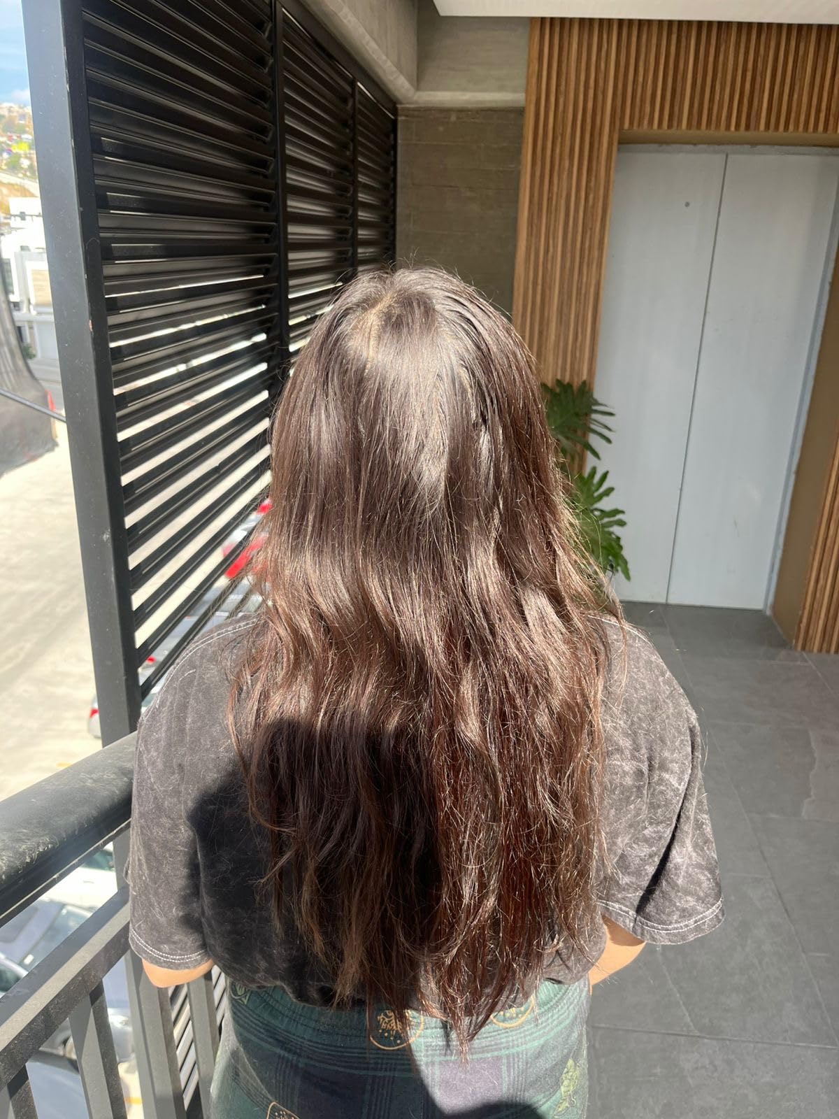 Ugeat Invisible Wire Hair Extensions Dark Brown Balayage Human Hair Extensions Invisible Wire Balayage Medium Brown Ombre Invisible Fish Line Hair Extension for Women Straight Hair 70g 14 inch customer photo 2