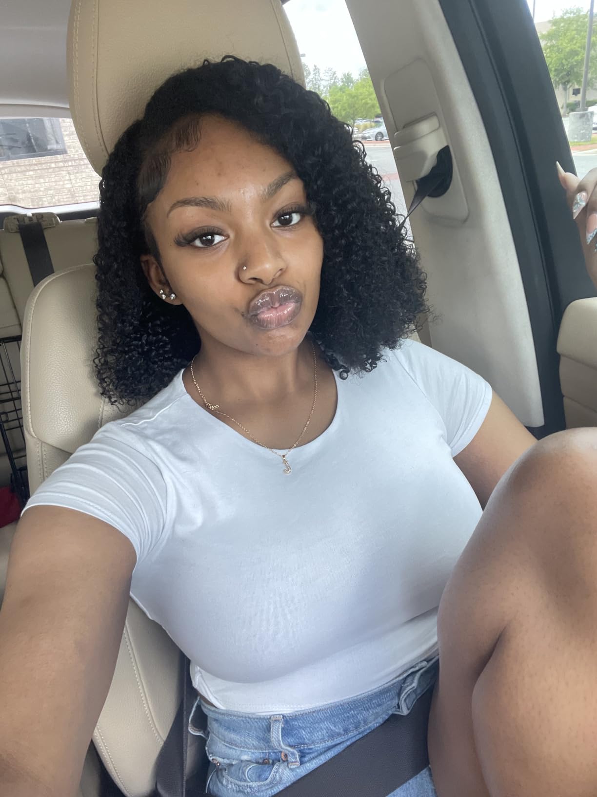UNICE Kinky Straight V Part Wigs Human Hair for Women Glueless Upgrade U Part Wigs Machine Made Clips in V Part Wig No Leave Out Real Scalp Beginner Friendly Natural Color 150% Density 20Inch customer photo 2
