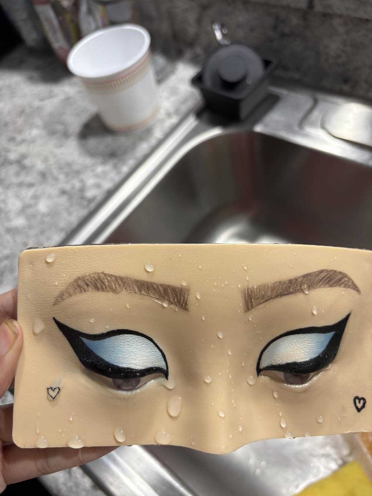 3D Eye Makeup Practice Board, Silicone Face Mannequin | Reusable for Beginners to Practice Eyesmakeup Kit (White) customer photo 2