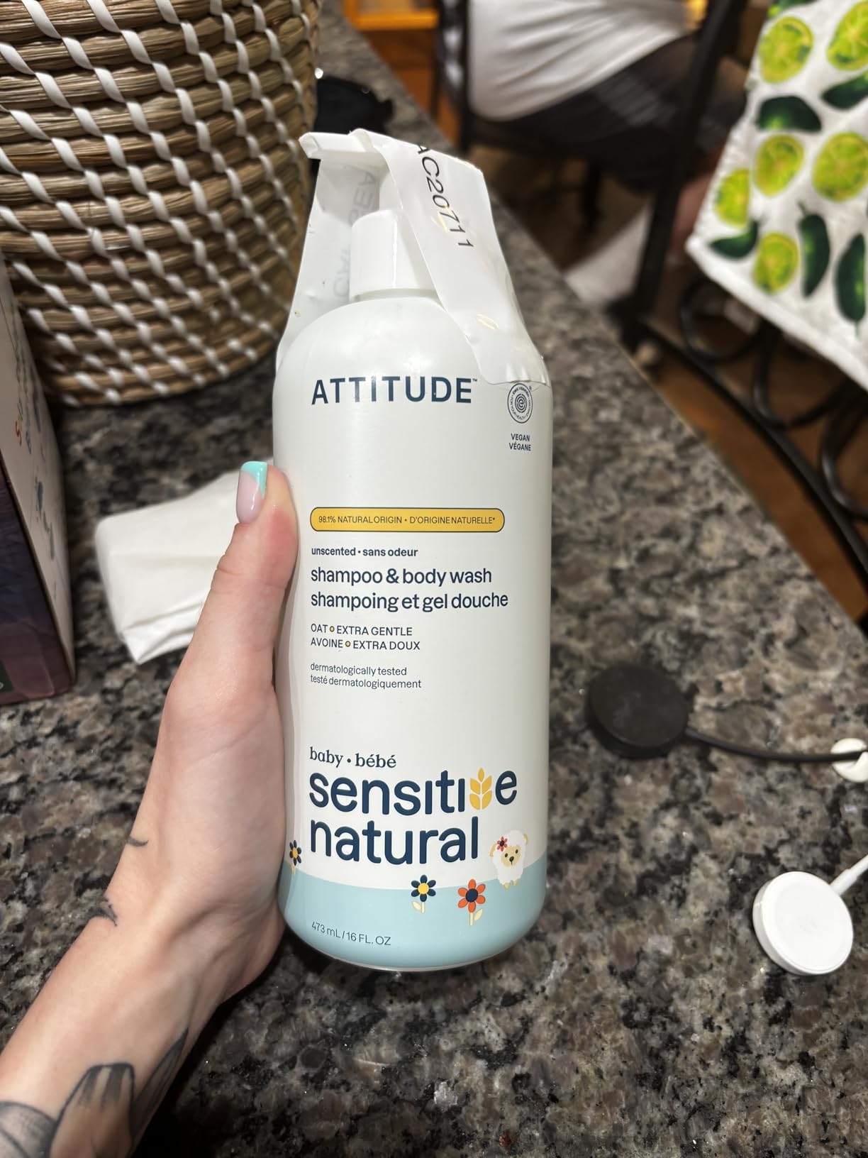 ATTITUDE Baby 2-in-1 Shampoo and Body Wash, EWG Verified, Plant- and Mineral-Based Ingredients, Vegan and Cruelty-Free Products for Sensitive Skin, Unscented, 16 Fl Oz customer photo 2