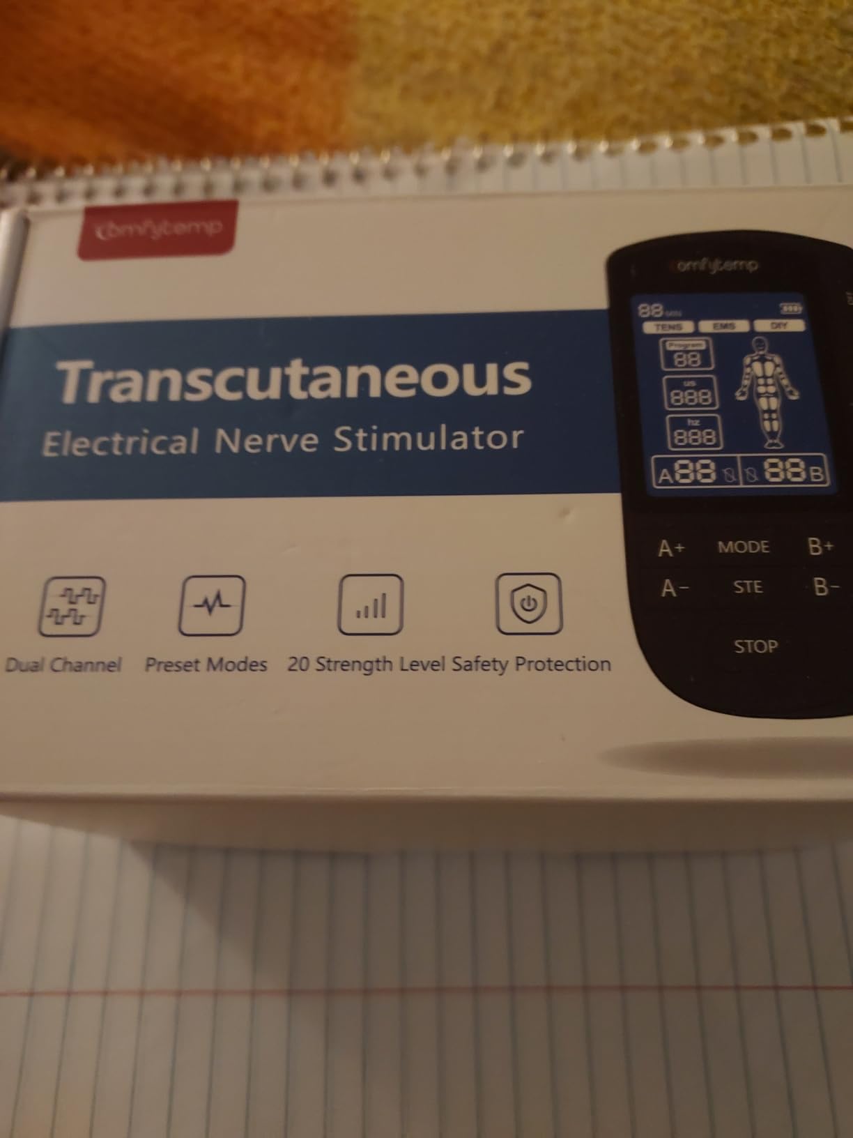 Comfytemp TENS Unit Muscle Stimulator for Pain Relief, FSA Eligible TENS Machine - 20 Modes & DIY, HSA Dual Channel EMS Unit for Back Neck Shoulder Electronic Pulse Massager, Gift for Mom Dad, 10 Pads customer photo 1