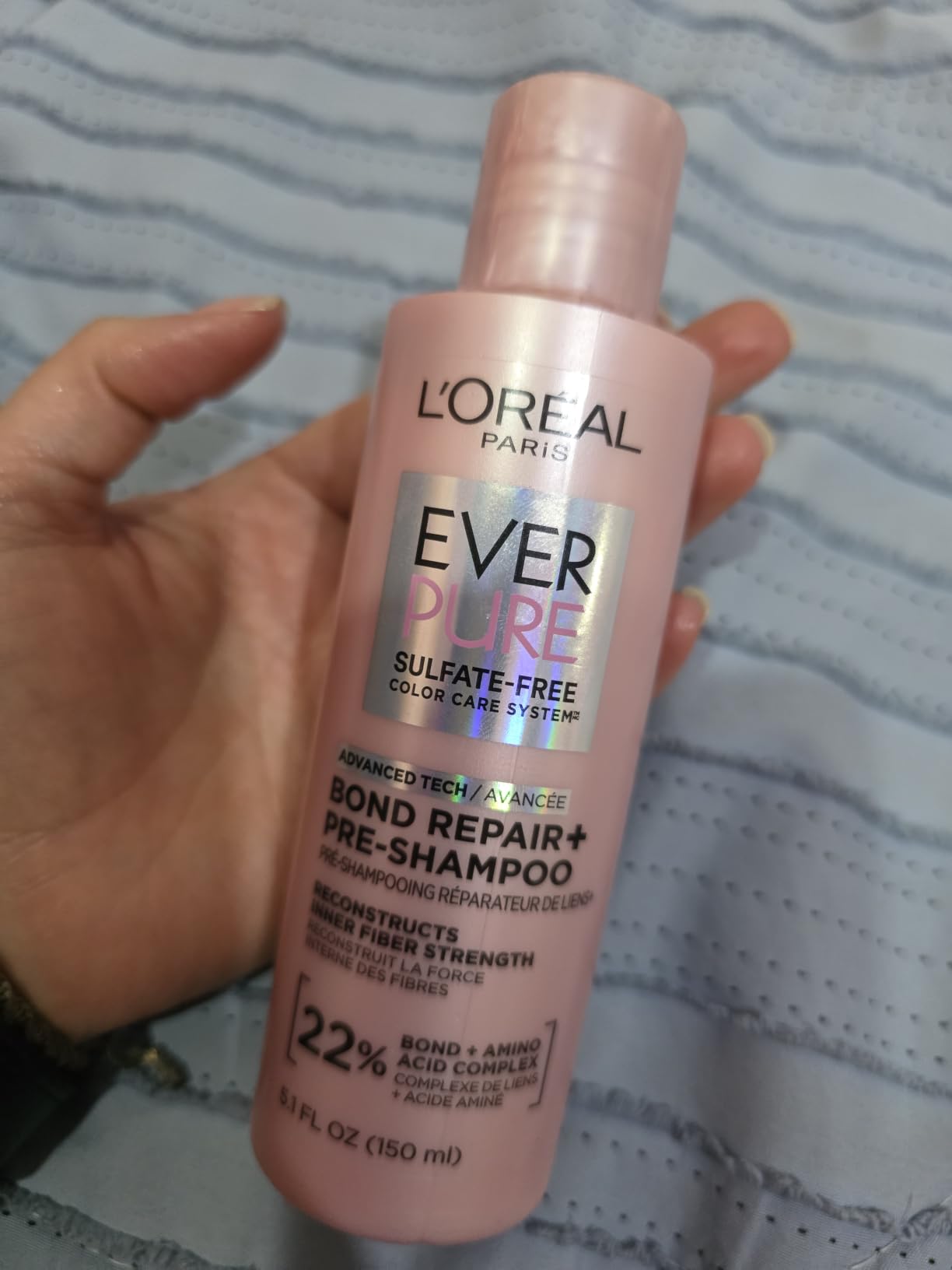 L'Oreal Paris Sulfate Free Bond Repair+ Pre Shampoo Concentrate, Hair Treatment with Bond + Amino Acid Complex for Colored, Bleached or Damaged Hair, EverPure, 5.1 Fl Oz customer photo 1