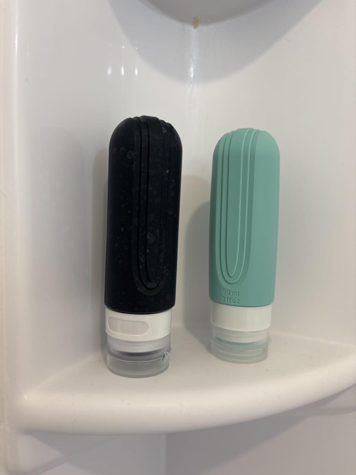 Mrsdry Travel Bottles for Toiletries, TSA Approved 3oz Travel Size Containers BPA Free Leak Proof Refillable Liquid Silicone Squeezable Travel Accessories for Shampoo Conditioner Lotion (4 Pack) customer photo 1