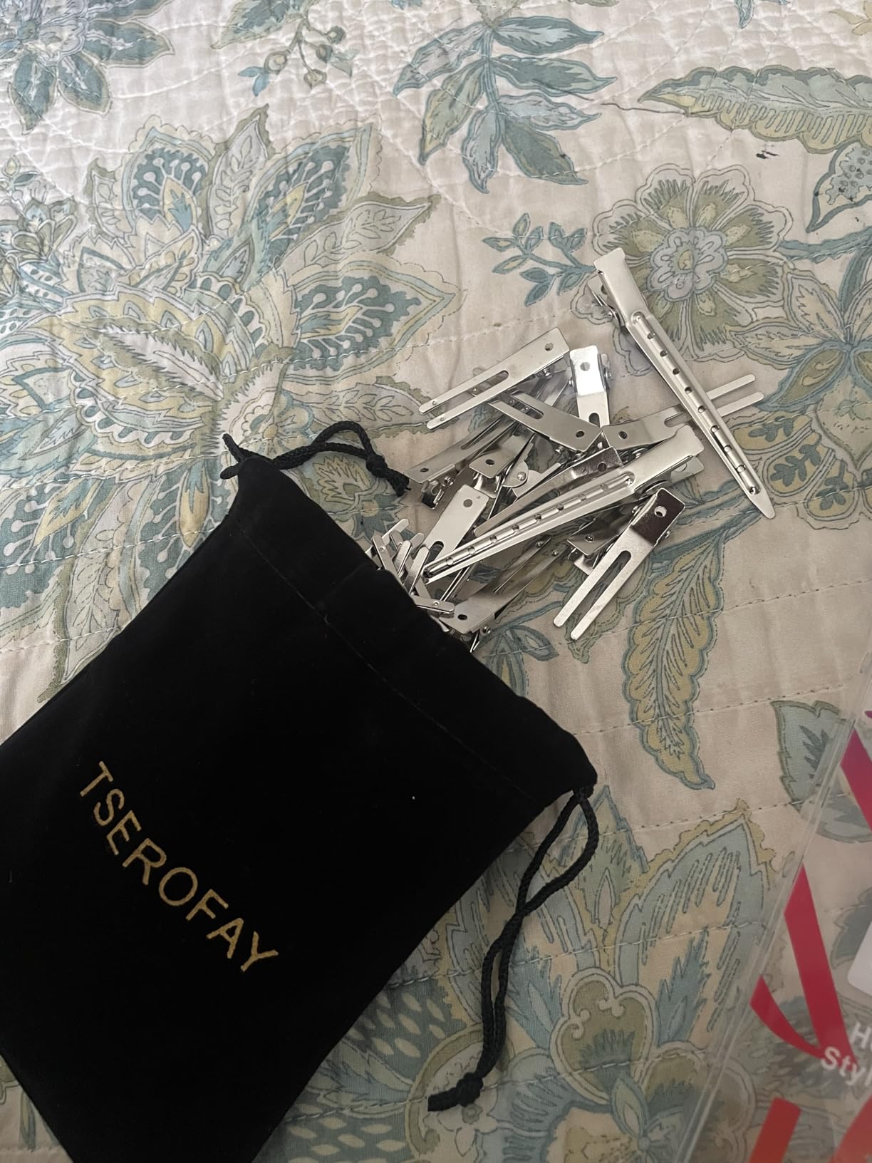 TseroFay Metal Silver Double Prong Hair Clips for Women Pin Curl Loc Roller | 1.8 Inch 65 Pcs Duckbill Clips Nonslip Rustproof Strong Hold Thick Curly Hair Sectioning Loc Retwist Dread Root Lift Styling customer photo 2
