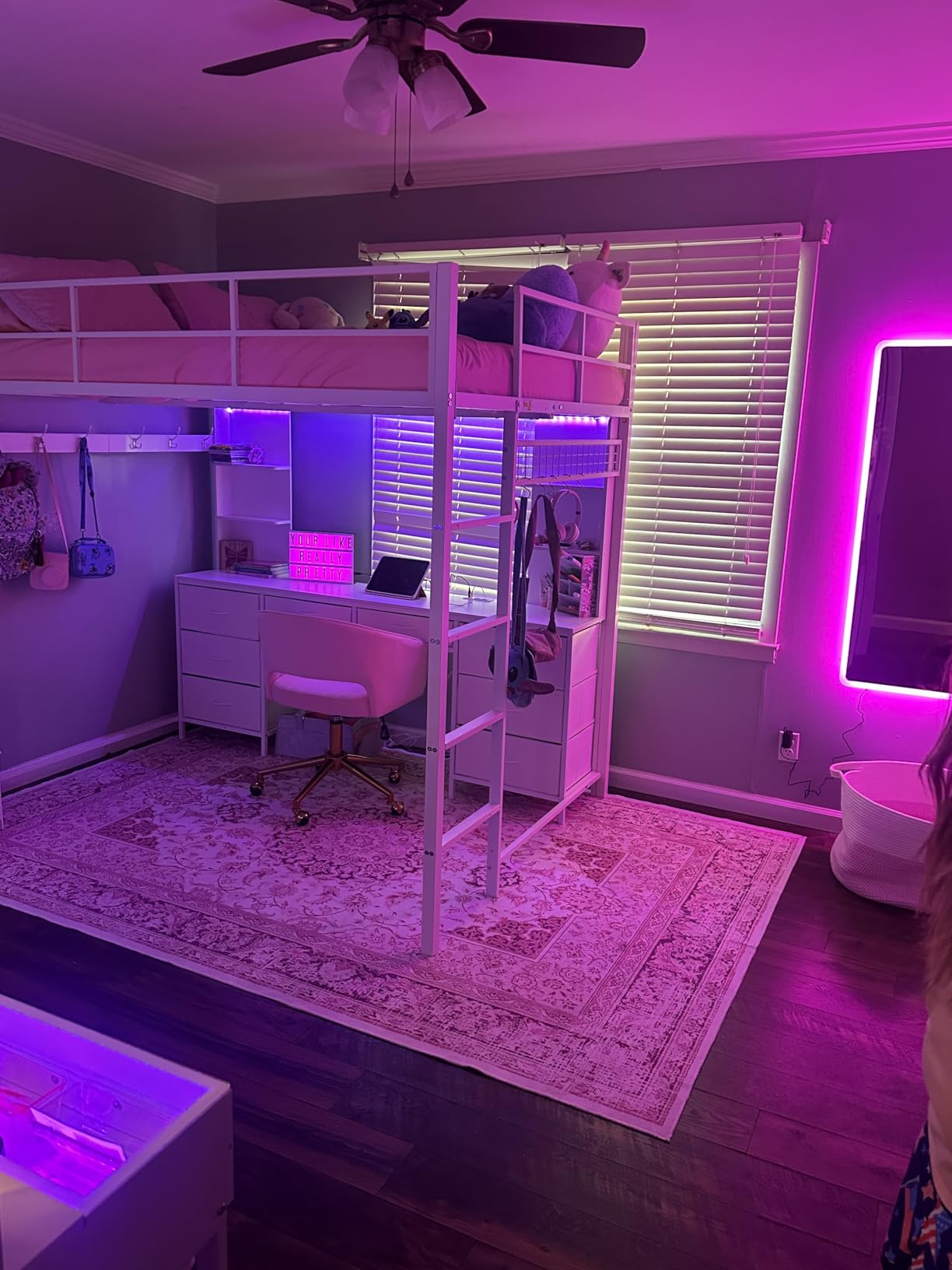 RGB Full Length Mirror with Lights, 63