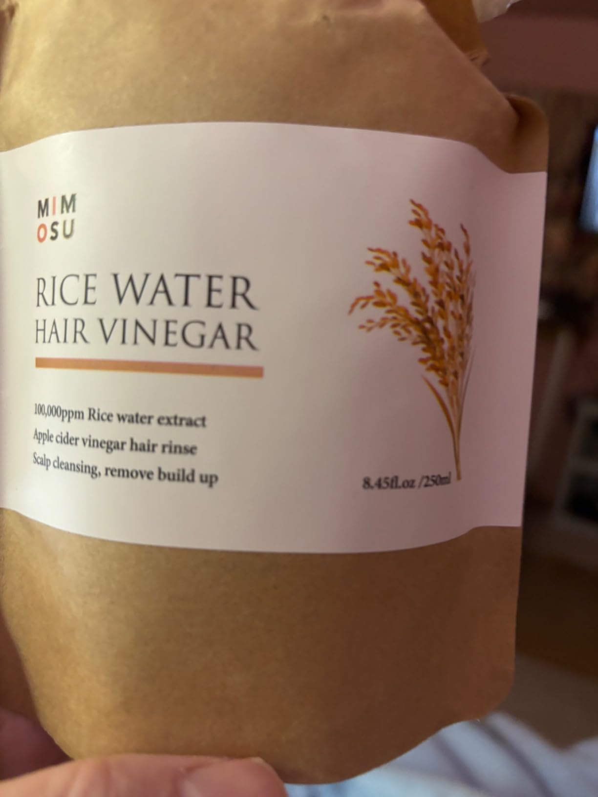 Apple Cider Vinegar with Rice Water Scalp Clarifying Hair Rinse 10oz | AHA Glycolic Scalp Cleanser for Buildup Relief & Itchy Scalp Care. Fermented Rice Water Apple Cider Vinegar Daily Hair Rinse customer photo 2