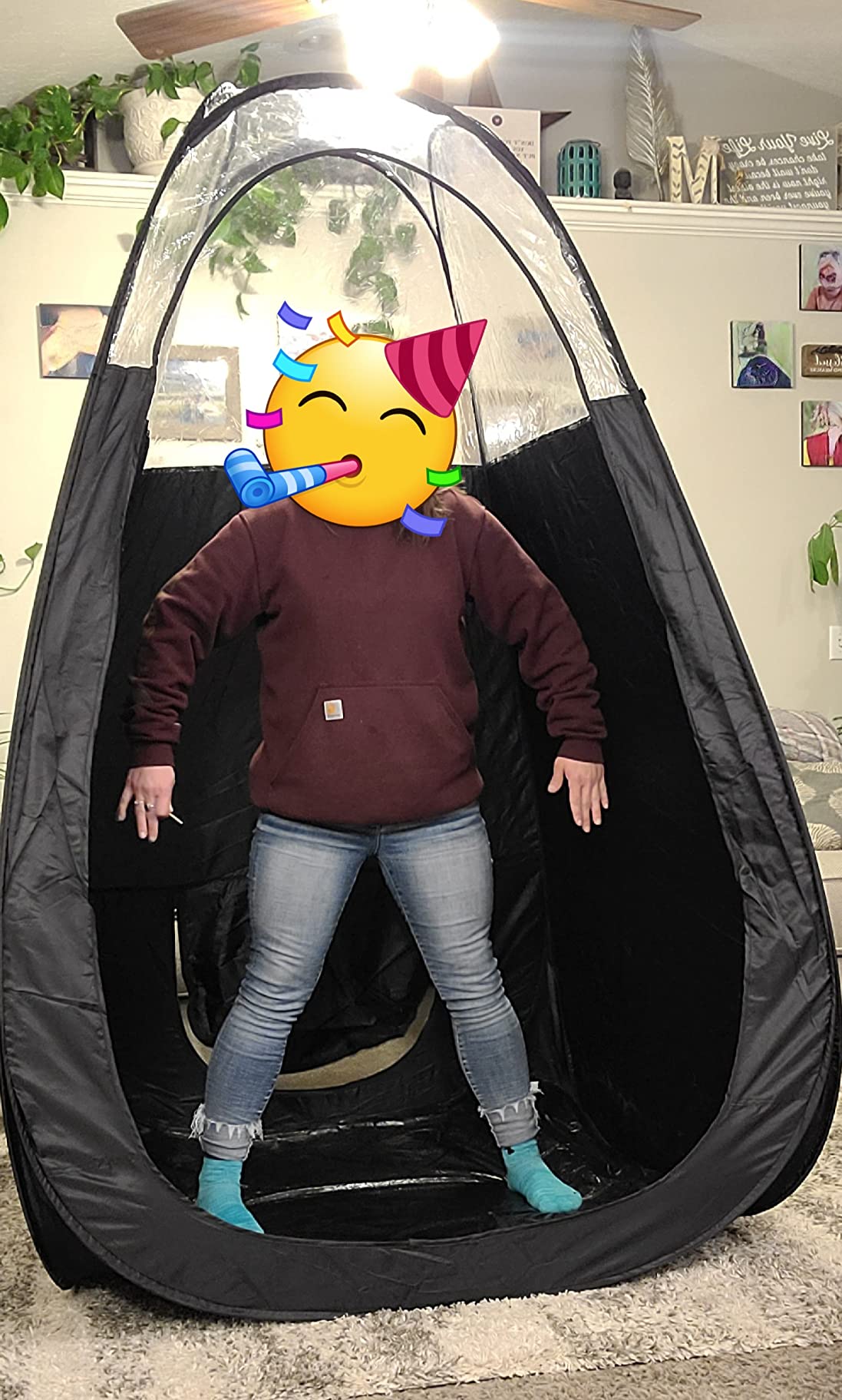VARIPOWDER Pop Up Spray Tan Tent for Professionals Large Portable Black Tanning Tent Spray Tan Booth for Home & Salon with Carrying Bag customer photo 1