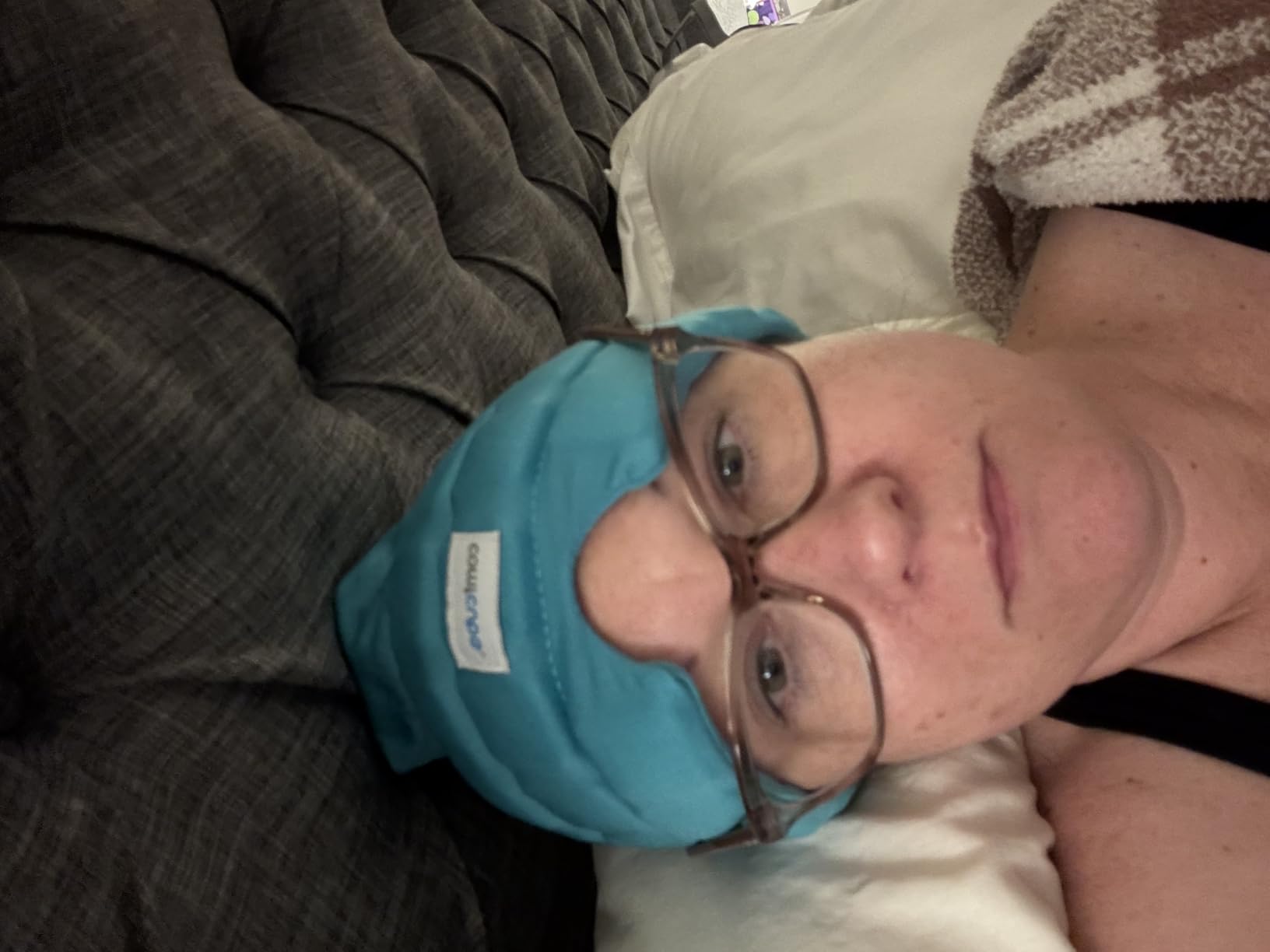 Migraine & Headache Relief Ice Cap, 2 Hours Long Lasting Cold Therapy Wearable & Washable Form Fitting Ice Hat for Sinus & Stress Relief, Puffy Eyes, Severe Migraines, Chemo | Wearable & Washable Form Fitting Ice Hat for Sinus & Stress Relief, Puffy Eyes, Severe Migraines, Chemo, Gift for Women Man customer photo 2