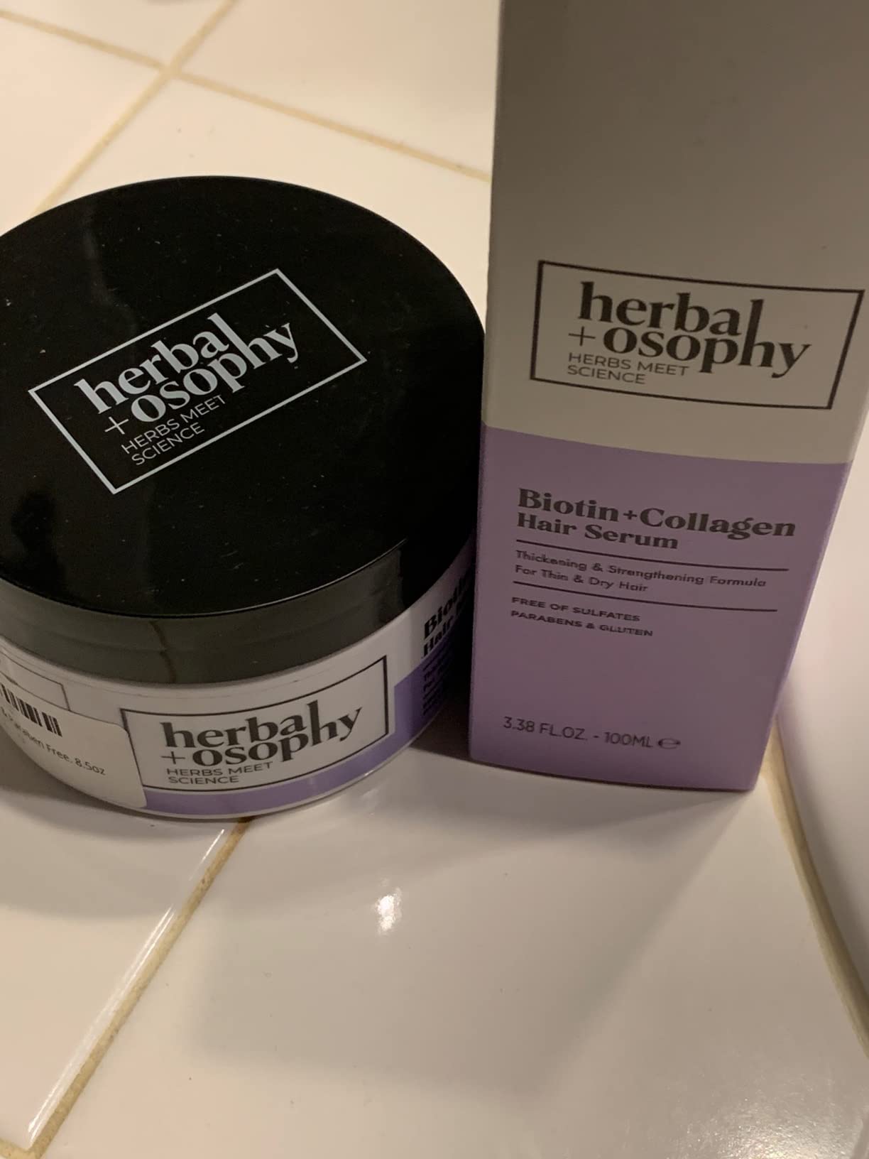 Herbalosophy Bitoin & Collagen Hair Mask - Thickening & Strengthening Formula for Thin & Dry Hair - Salon-Quality Haircare with Natural, Healthy Ingredients. Vegan. Sulfate & Paraben Free. 8.5oz customer photo 2