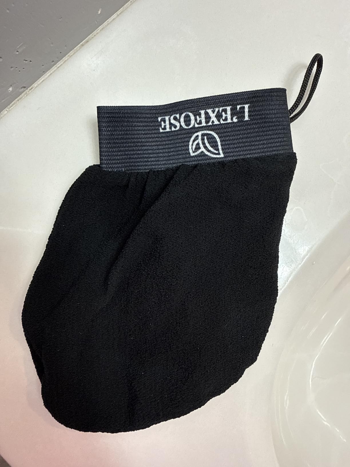 L'Exfose Kessa Hammam Deep Exfoliating Glove 2x - Korean Exfoliating Mitt for shower - Ideal for Dead Skin Remover, Keratosis Pilaris & Self-Tanning to Improve Skin Tone Made with 100% Natural Viscose customer photo 1