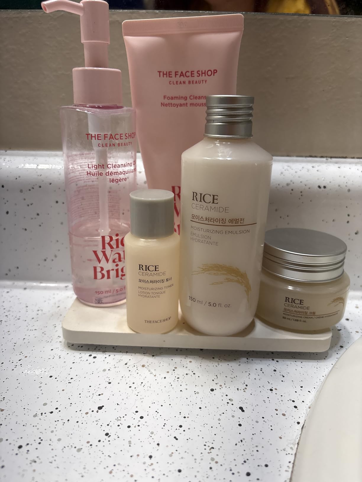 The Face Shop Rice Ceramide Moisturizing Skincare Set - Toner & Moisturizer, Korean Skin Care with Rice Water, Gift Set, Travel Size, Hydrating for Dry Skin customer photo 1