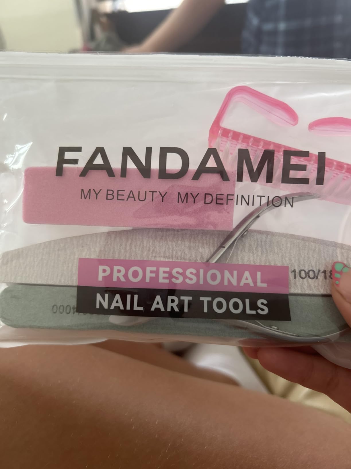 FANDAMEI Nail Care Kit, Nail Files 100/180, Nail Buffer Block, Cuticle Nippers, Cuticle Trimmer, Cuticle Pusher, Nail Tools, Pedicure & Manicure Tools, Nail Prep Kit customer photo 1