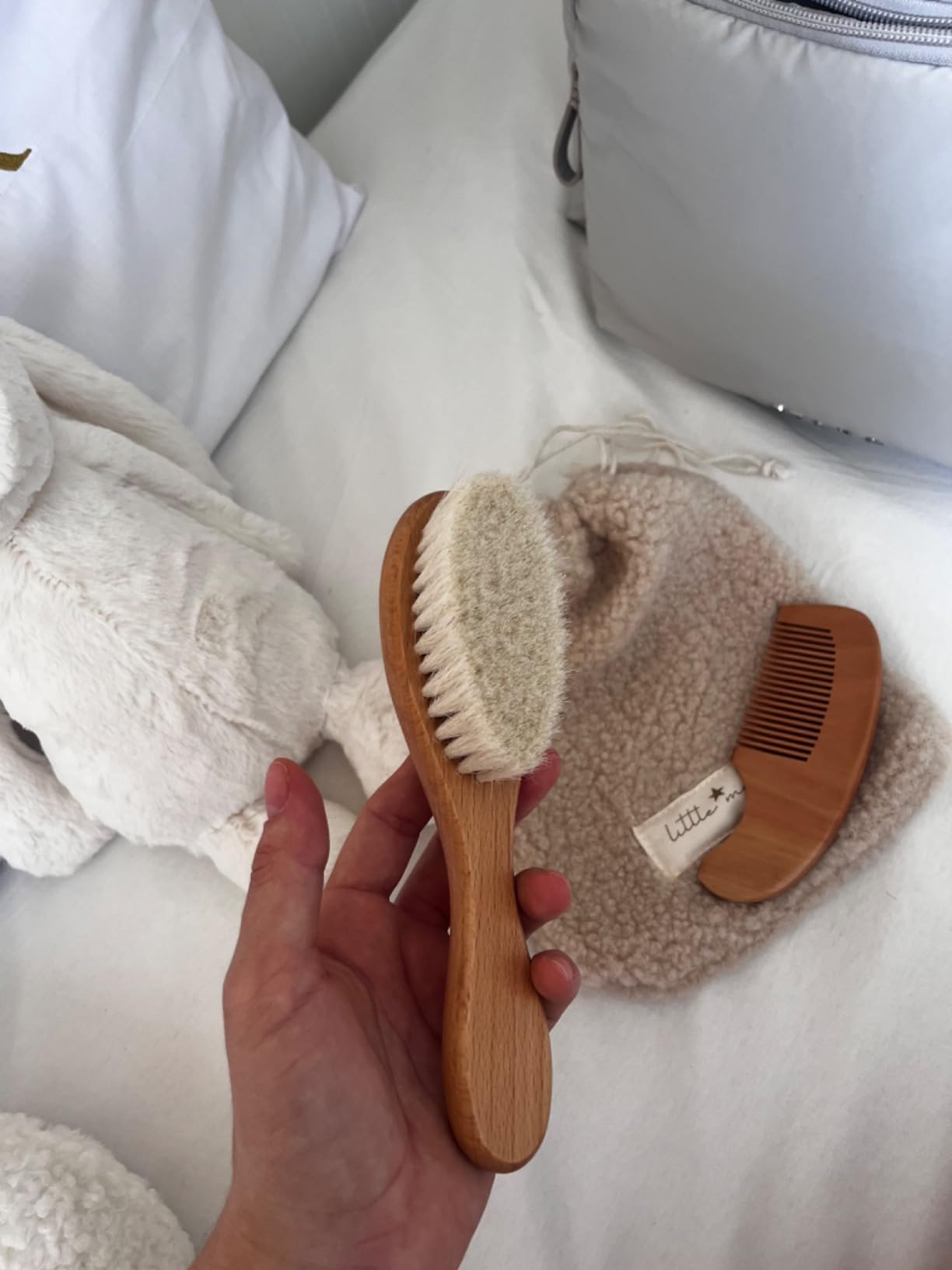 MYZI Baby Hair Brush Set - Baby Brush and Comb Set Newborn, Baby Comb and Brush Set Boy and Girl, Newborn Hair Brush and Newborn Comb - Baby Gift Set customer photo 2