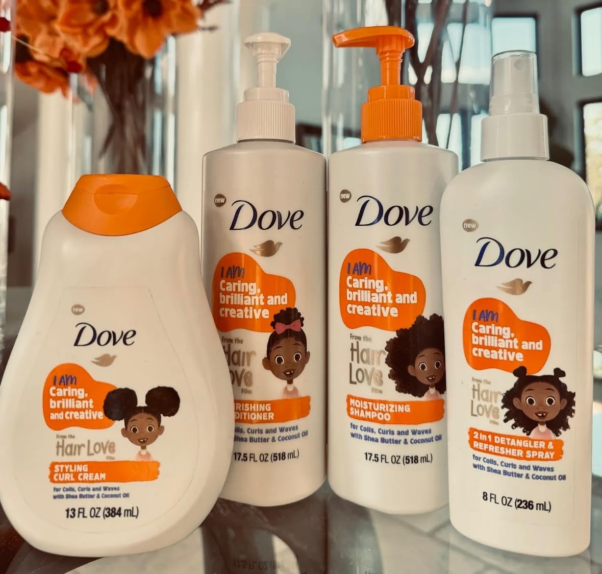 Dove Shampoo and Conditioner Set - Love Collection, Curly, Kids, Wavy Hair Products 17.5 Oz (2 Piece Set) | 