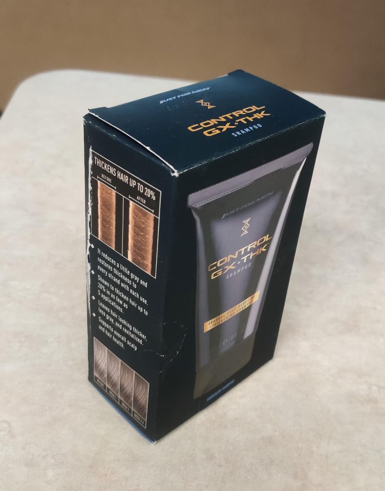 Just for Men Control GX + THK Thickening Shampoo with Grey Reduction, Shampoo for Thinning Hair with Alpha Keratin, Thickens Hair Up to 20%, Works with Every Hair Texture, 4 oz customer photo 2