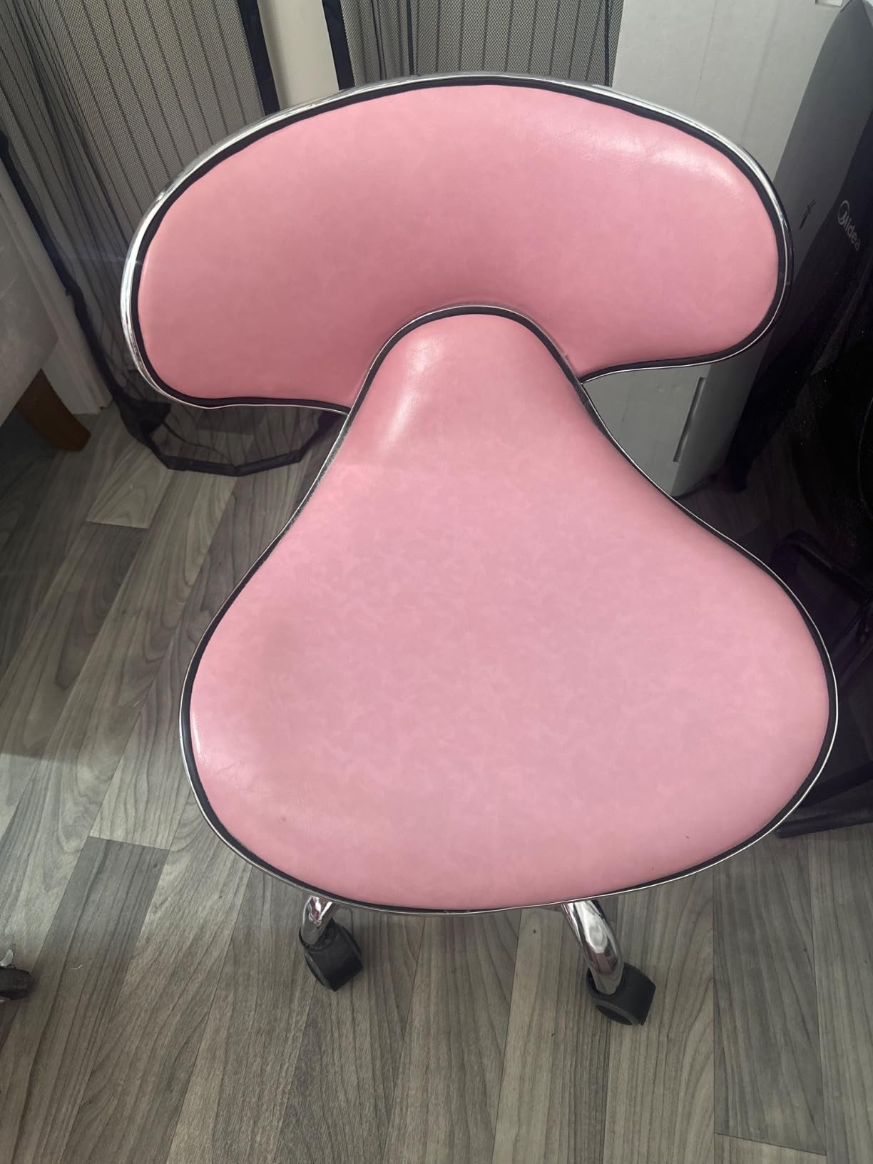 Pedicure Stools for Nail Tech, Salon Spa Stool Back Support Short Height Adjustable Hydraulic Swivel Chair, Perfect for Massage/Tattoo/Esthetician/Shop/Medical, White customer photo 1