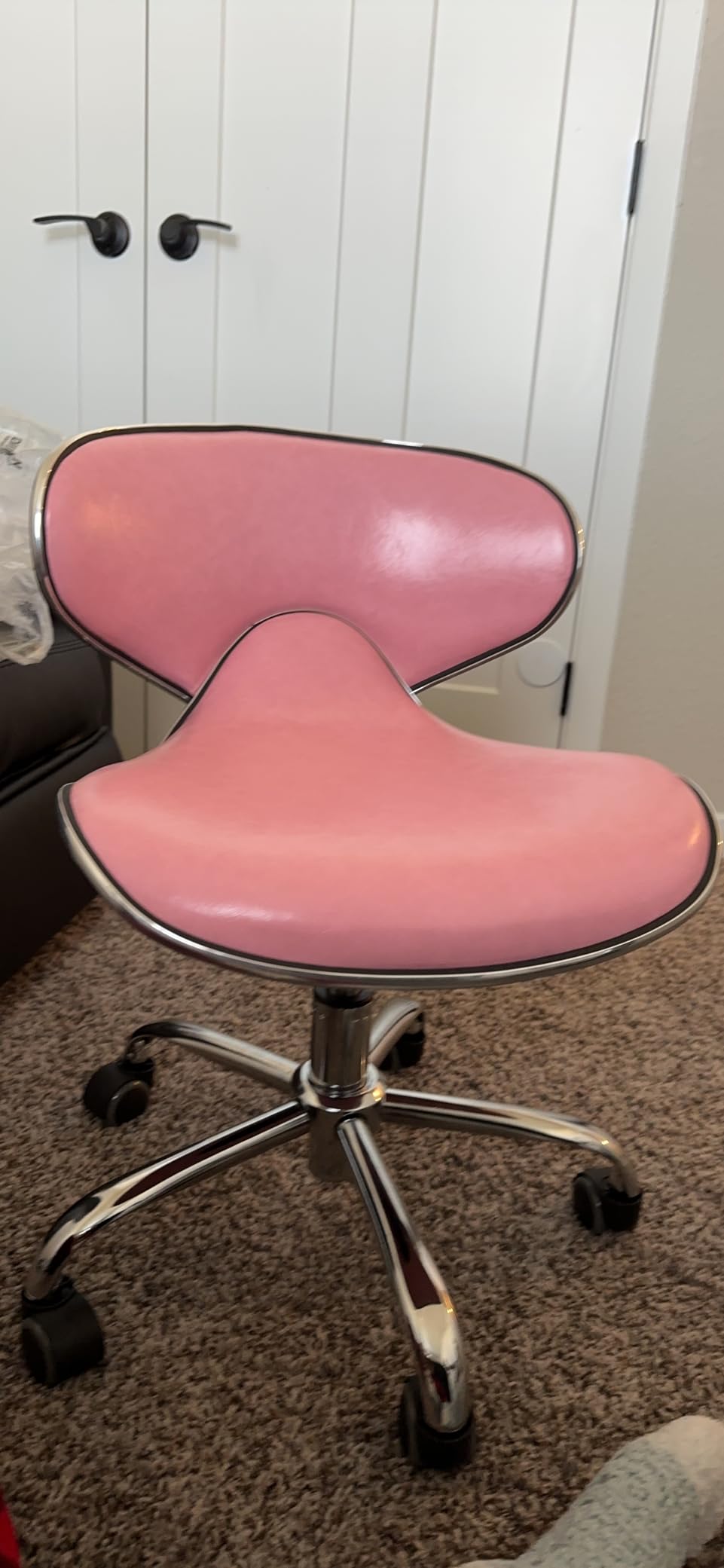 Pedicure Stools for Nail Tech, Salon Spa Stool Back Support Short Height Adjustable Hydraulic Swivel Chair, Perfect for Massage/Tattoo/Esthetician/Shop/Medical, White customer photo 2