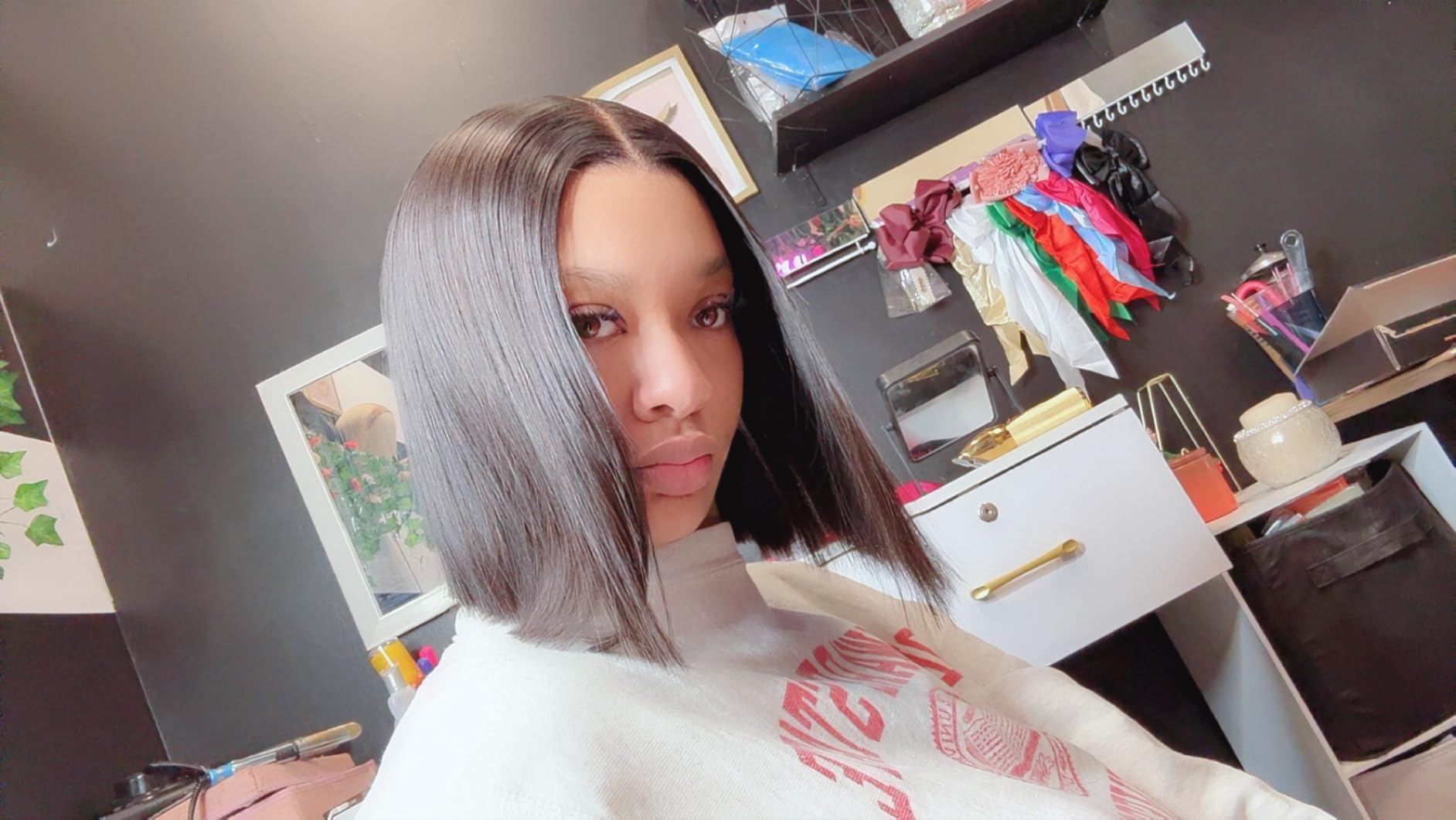 BEEOS Ultra-fitted 13x6 Full Frontal SKINLIKE HD Lace Bob Wig, 180% Density Pre-plucked Bleached Knots Short Straight Bob Human Hair 14 Inch customer photo 1