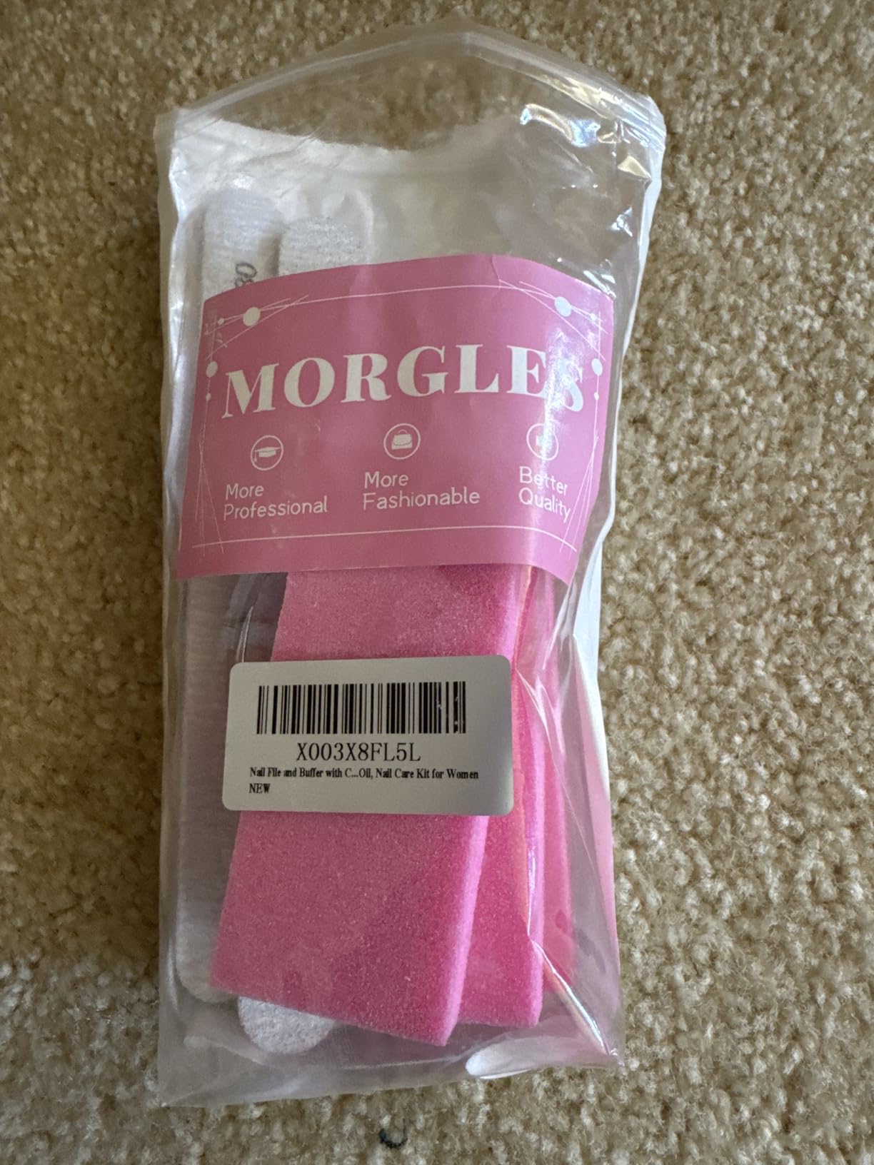 MORGLES Nail File and Buffer Blocks with Nail Care Kit | 13 Pcs Manicure Kit for Women, with Milk and Honey Cuticle Oil, Cuticle Trimmer Set customer photo 1