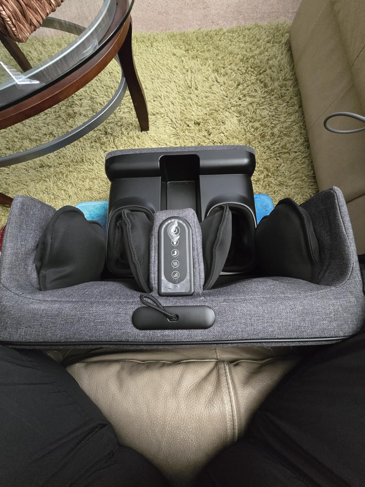 Carepeutic Foldable Foot & Leg Massager with Shiatsu, Air Kneading & Heat | Foldable Shiatsu Foot Massager & Calf Massager with Heat, Air Kneading, Rolling & Adjustable Modes for Home Relaxation customer photo 2