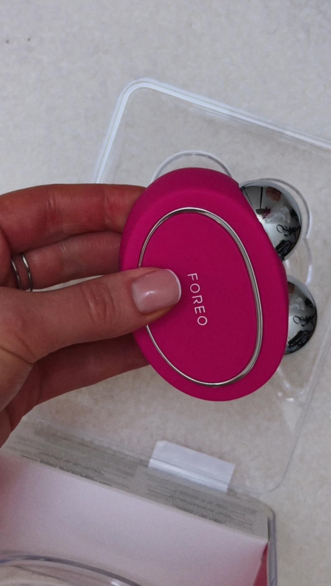 FOREO Bear 2 Advanced Toning Microcurrent Facial Device - Face Sculpting Tool - Firm & Contour - Non-Invasive - Increases Skin Care Absorption - Fuchsia customer photo 2
