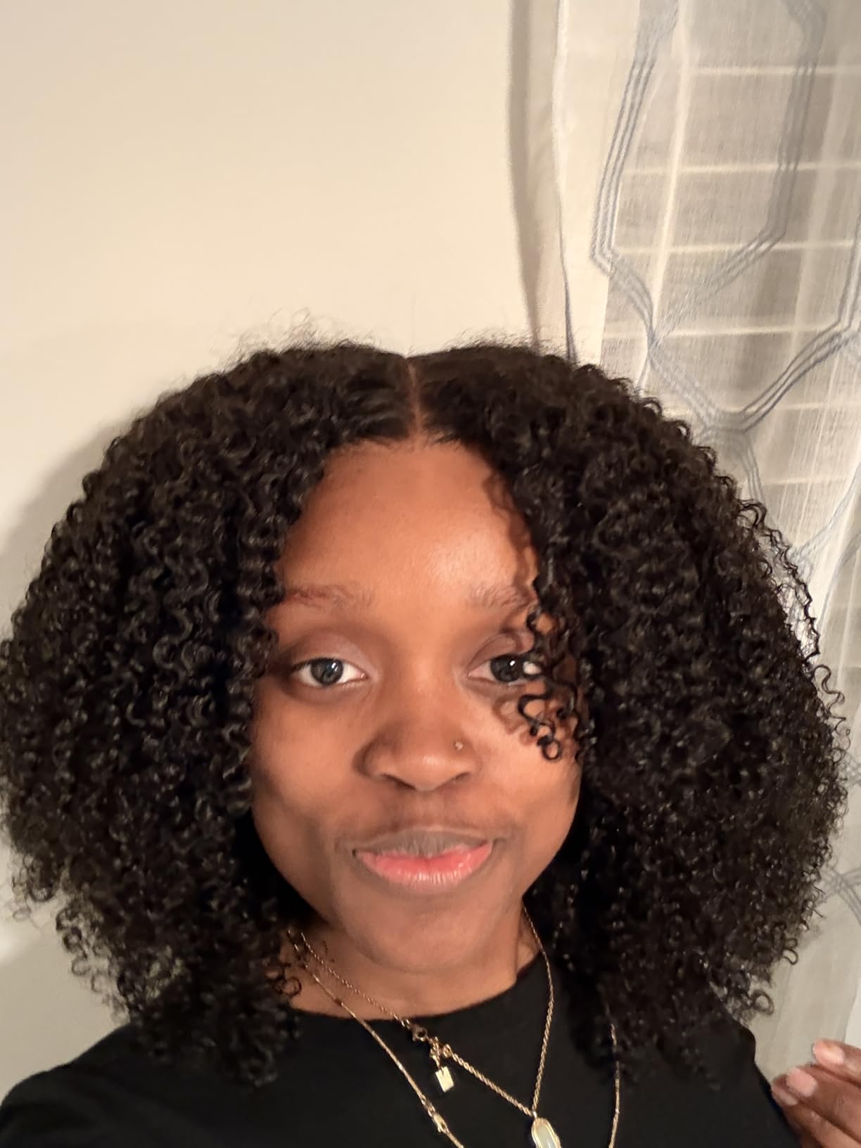 ISEE Wear and Go Glueless Wig Afro Kinky Curly Lace Front Wigs Human Hair 7x5 HD Lace Afro Curly Wigs for Women Lace Pre Cut Glueless Wigs Pre Plucked 16 Inch customer photo 1