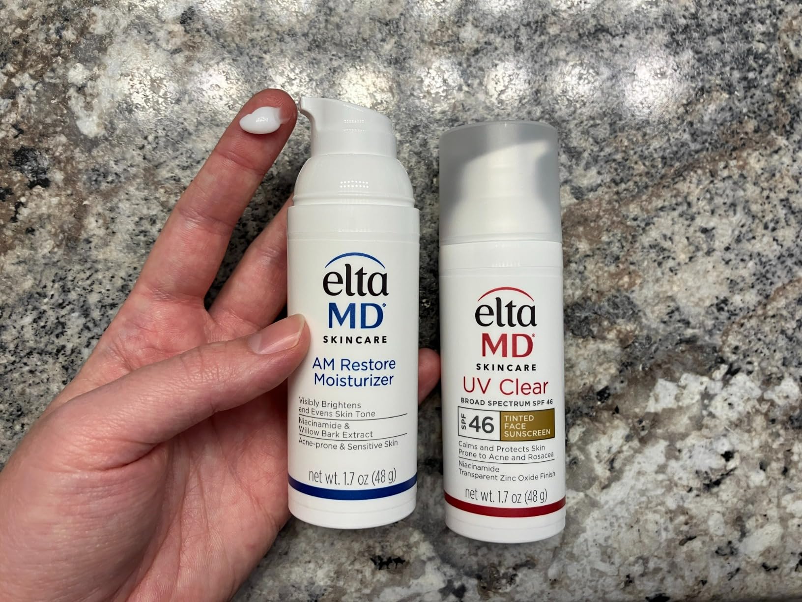 EltaMD Clear Skin Daily Duo Sensitive Skin Set, SPF 46 | Includes UV Clear Face Sunscreen and AM Moisturizer, Niacinamide, Zinc Oxide, For Acne-Prone Skin and Rosacea, Fragrance-Free customer photo 2