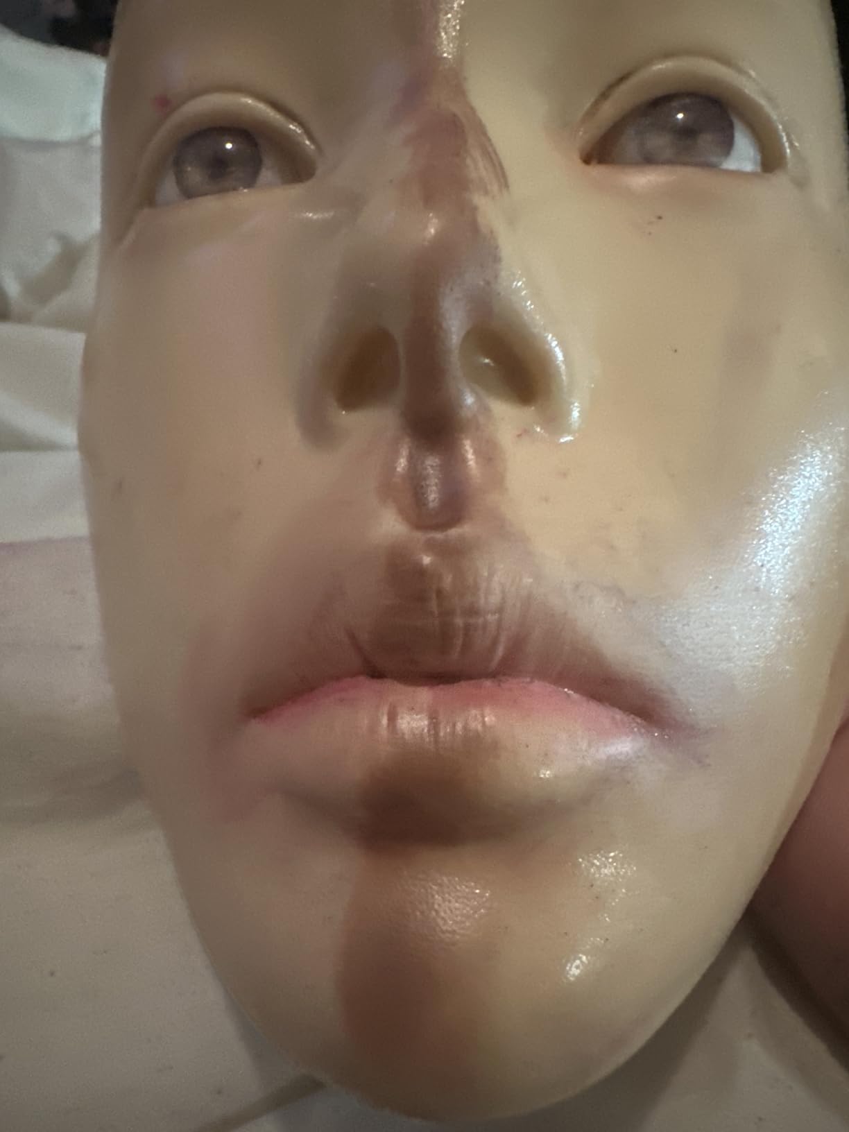 Makeup Practice Face, Liflikee Makeup Mannequin Face with Makeup Practice Face Board, Silicone Full Face Practice Eyelash Eye Shadow, for Emerging Makeup Artist, Girl's Gift, Reusable makeup Face (C01) customer photo 1