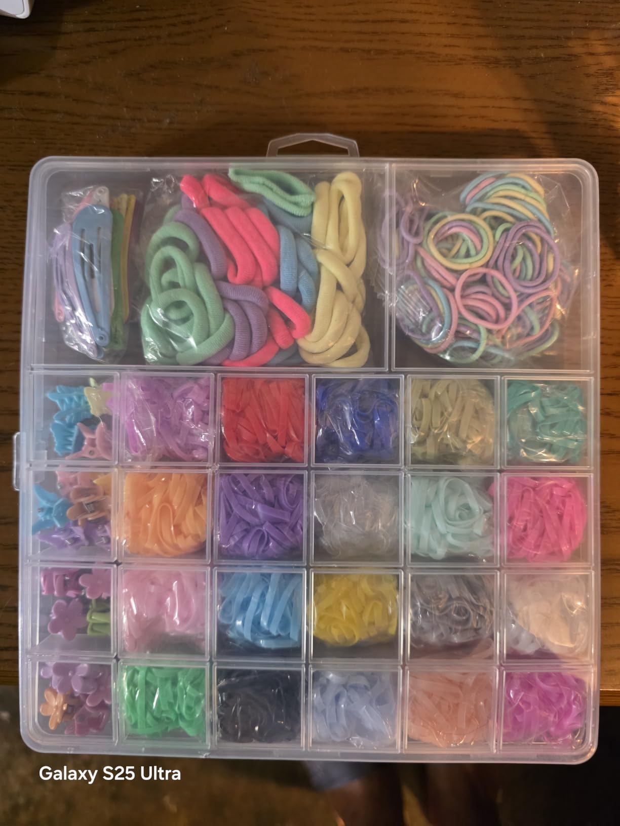 auroray Hair Accessories for Girl, 1543 Pcs Elastic Hair Rubber Bands Set 20 Colors Elastic Hair Ties with Organizer Box Cotton Baby Hair Ties, Hair Tail Tools, Rat Tail Comb, Butterfly Hair Clips customer photo 1