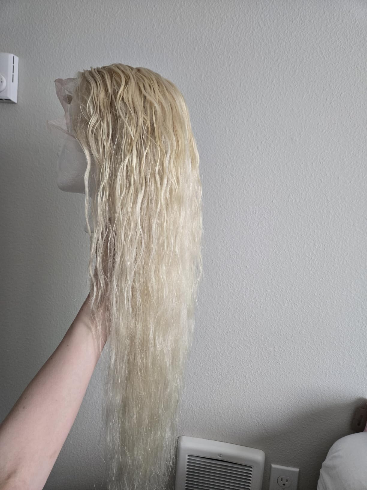 LETMIEO 30 Inch 613 13x6 Lace Front Wig Human Hair Blonde Lace Wig | 180% Density, HD Transparent Lace Wig Pre Plucked, Straight Wig with Natural Hairline Glueless Wig for Women customer photo 2