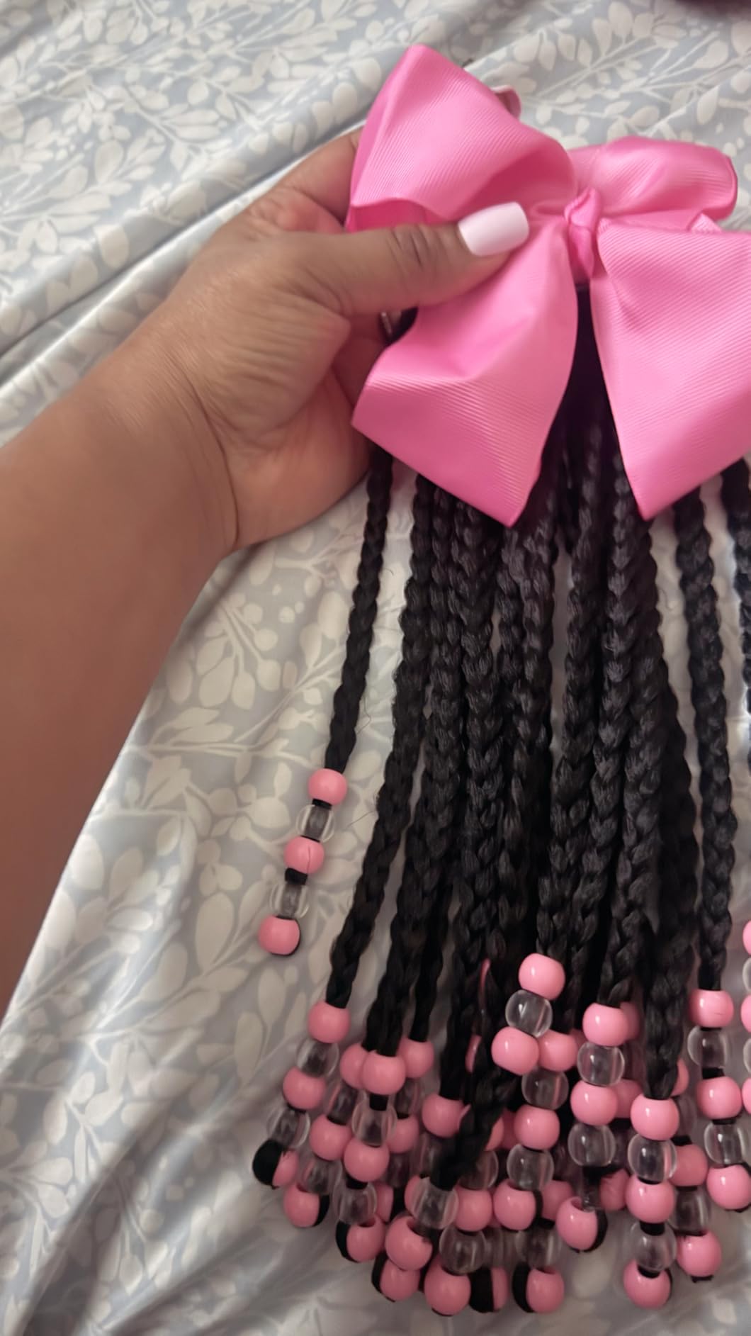 Kid Ponytail With Beads Braid Detachable Protective Hairstyle For Girls | Box braids,kid ponytail,with beads,colorful beads,protective hairstyle,easy to install,quick styles,synthetic hair customer photo 1