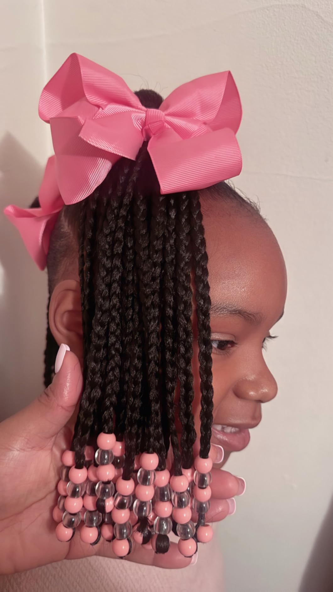 Kid Ponytail With Beads Braid Detachable Protective Hairstyle For Girls | Box braids,kid ponytail,with beads,colorful beads,protective hairstyle,easy to install,quick styles,synthetic hair customer photo 2