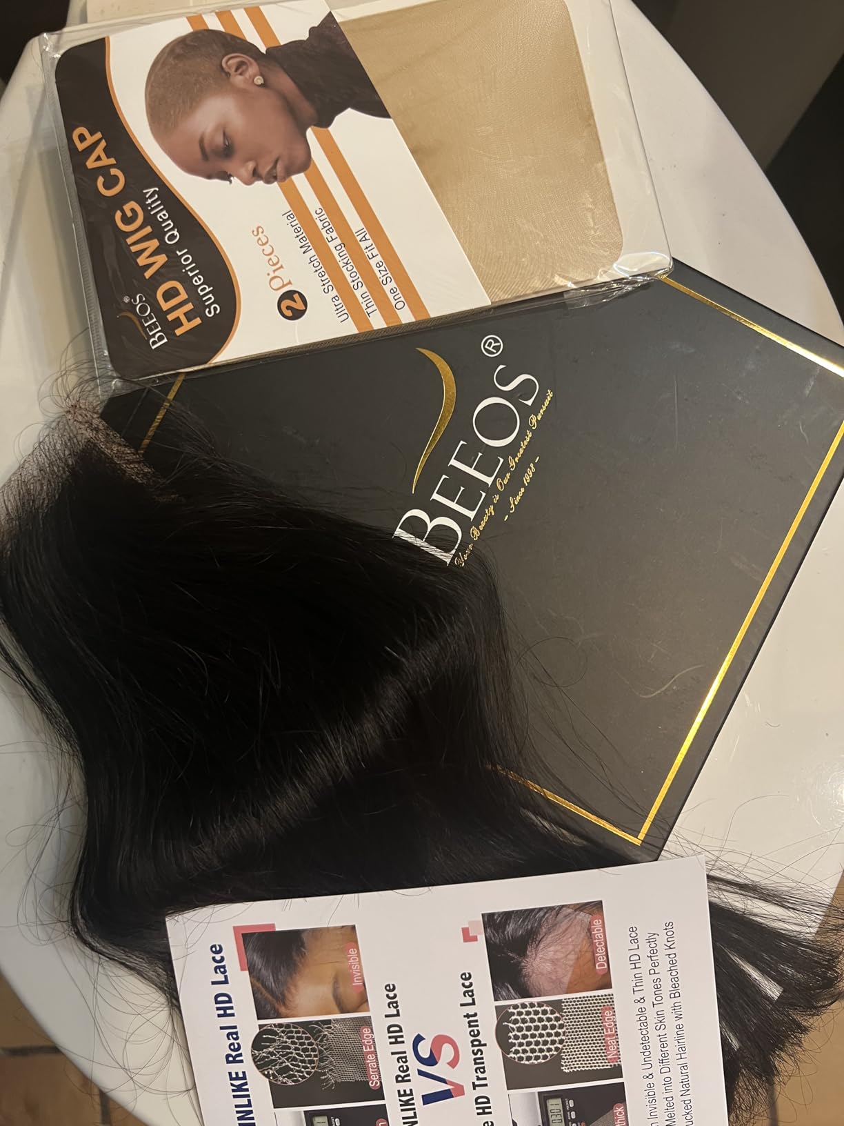 BEEOS 4x4 HD Lace Closure Piece, Body Wave Pre Plucked Human Hair Closure Single Knot 0.10mm Ultra-thin Invisible Film Lace 12 Inch customer photo 2