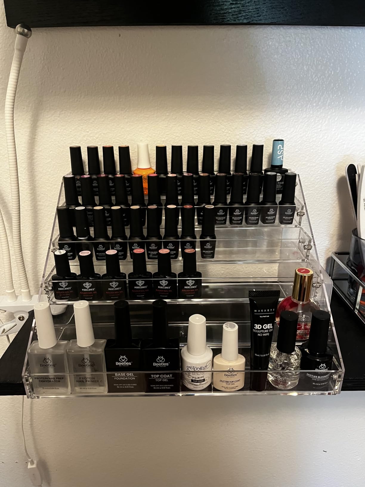 6-Tier Nail Polish Organizer Rack, Acrylic Display Stand Holder for Nail Paint, Tattoo ink, Essential Oil, Sunglasses Storage for Salon Vanity Table, Home Decor, Holds 72 Bottles customer photo 1