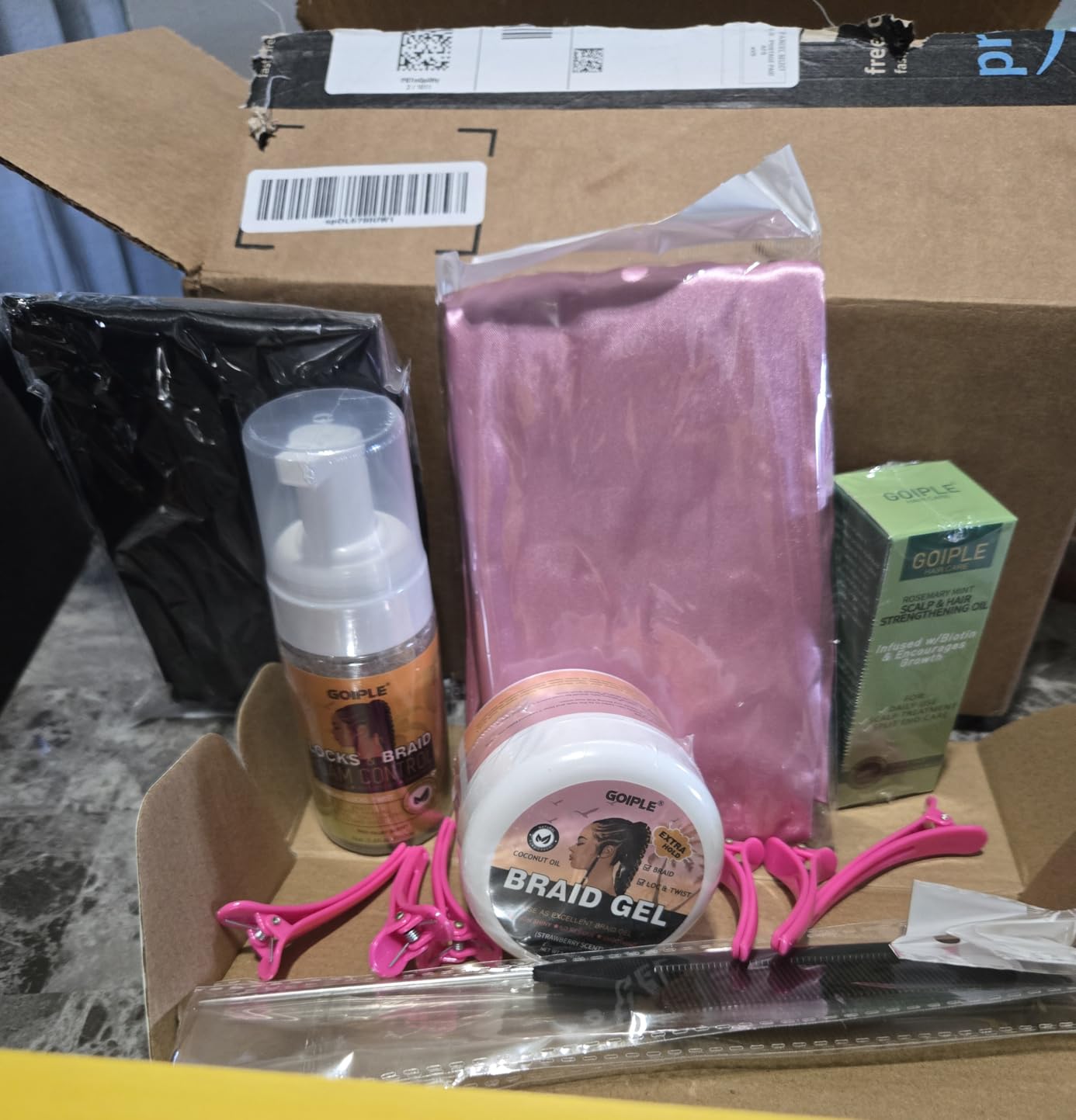 Extra Hold Braiding Kit - Smoothing Gel for Twists, Locs, Braids, Cornrows, High Shine Long Lasting Braid Mousse Foam, and Bonnet Tool customer photo 1