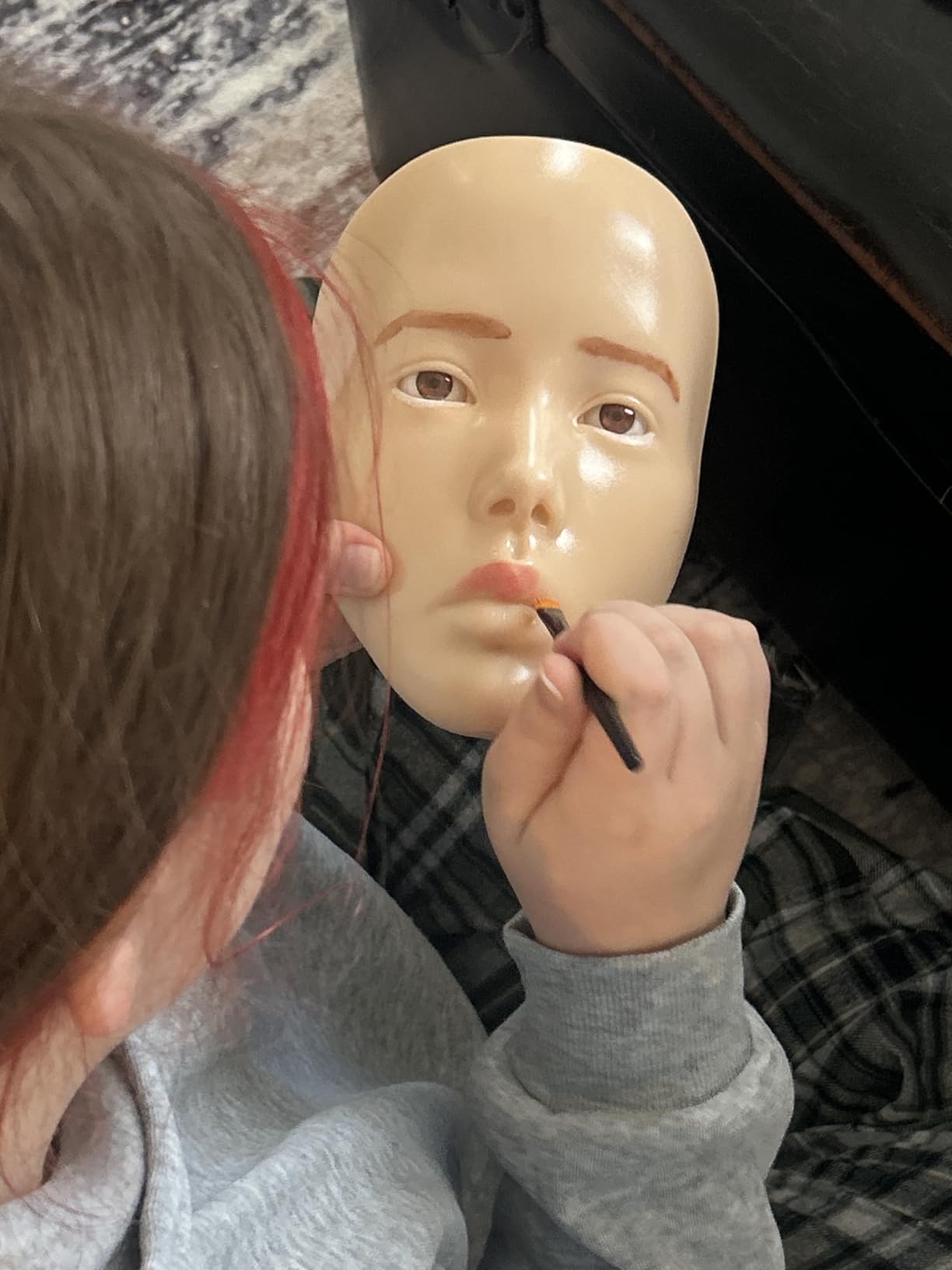 Makeup Practice Face Board, Silicone Mannequin Face for Practice & Face Painting, Make Up Practice Face with Brushes & Eye Shadow, Gift for Girls & Makeup Artists, Yellow customer photo 1