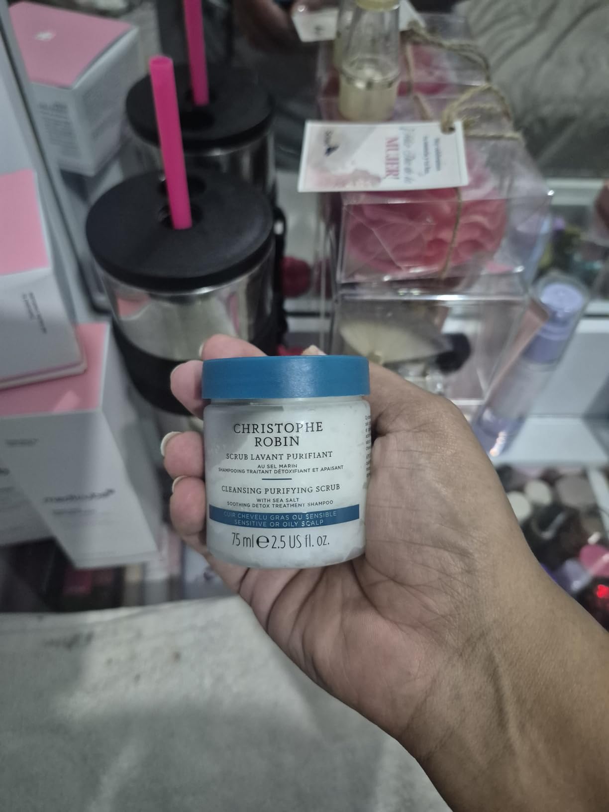 Christophe Robin Purifying Scalp Scrub with Sea Salt - Deep-Cleansing Detox Treatment for Oily Roots & Sensitive Scalps, Removes Build-Up & Soothes Irritation customer photo 1