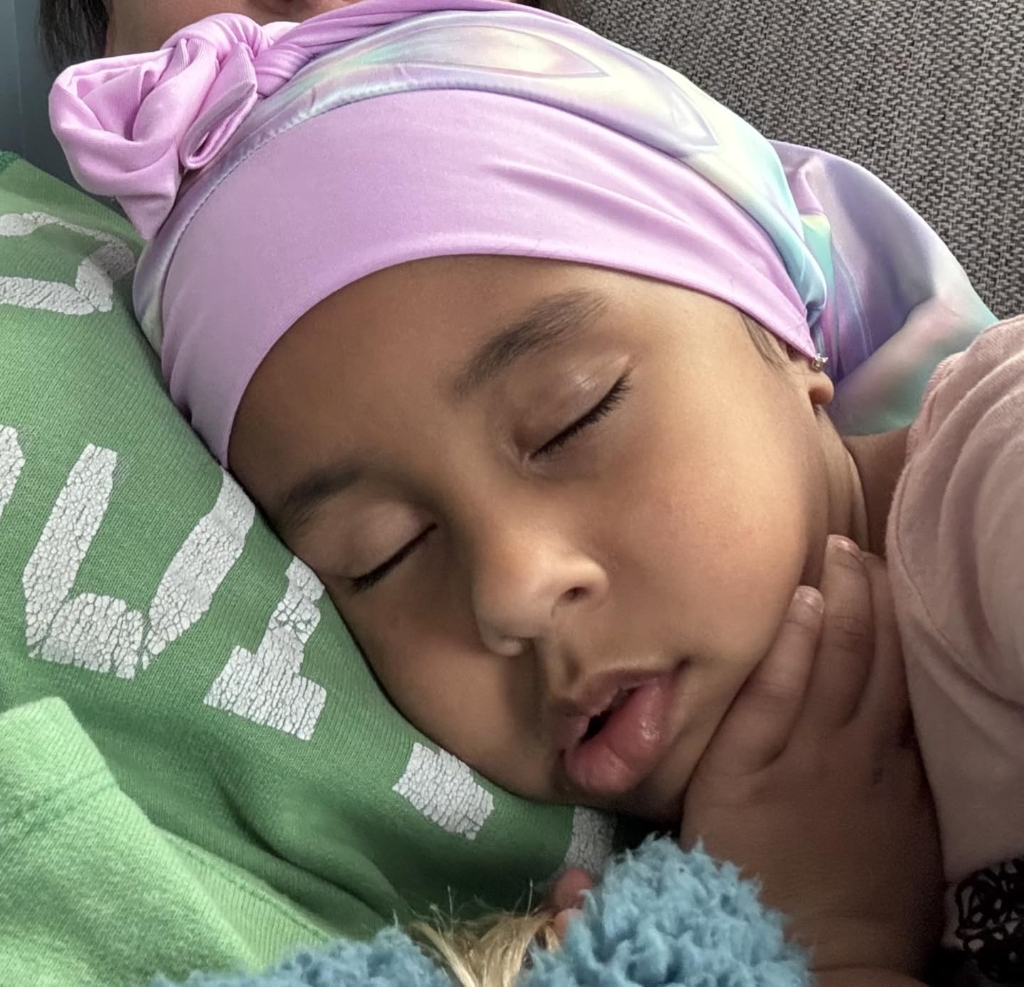 Lolalet Kids Bonnets for Girls, Long Silk Bonnet for Sleeping Kids Satin Bonnet Cap with Tie Band for Dreadlocks Braid Afro Curly Hair - 1 PC, Laser customer photo 2
