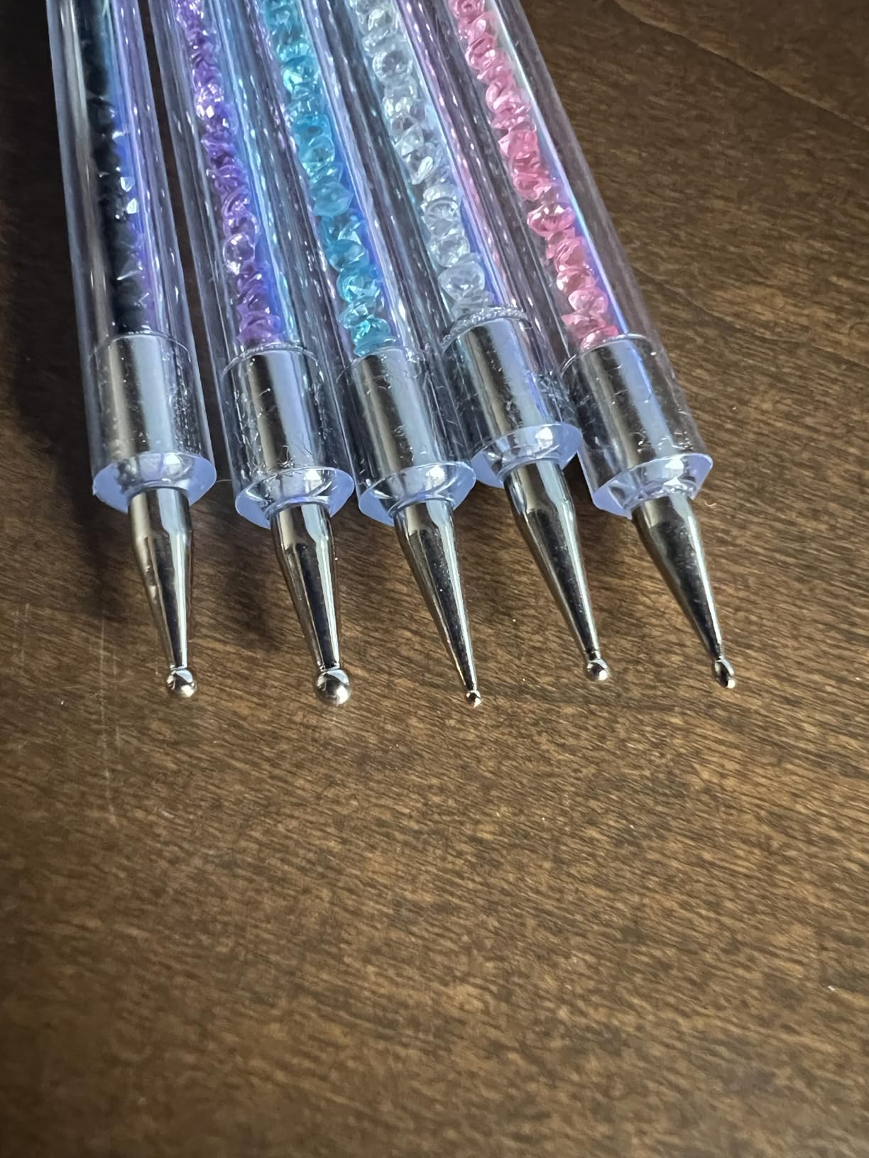 AIBEE Nail Art Brushes, 5pcs Double-Ended Acrylic Nail Brush Set with 5/7/10/12/15mm Nail Liner Brushes and Dotting Pens for French Nails customer photo 2
