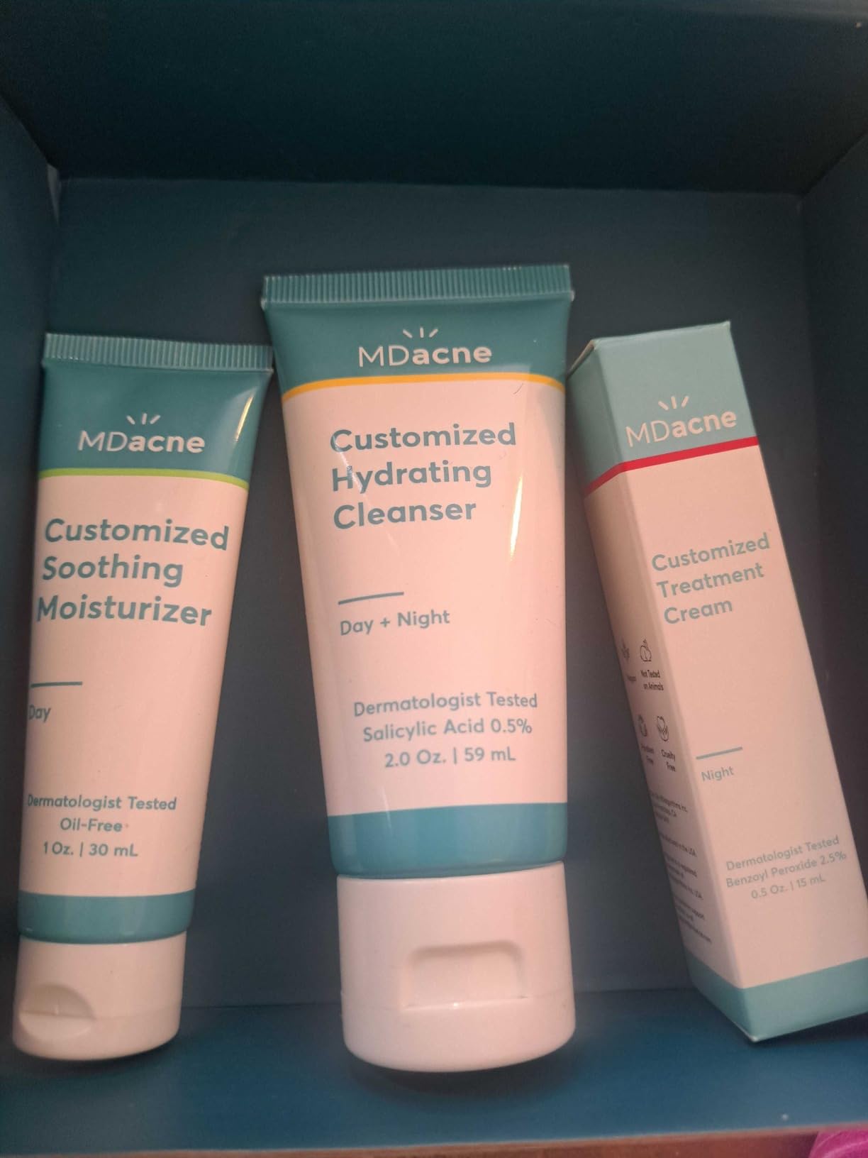 3-Step Acne Treatment Kit with Benzoyl Peroxide & Salicylic Acid | Benzoyl peroxide 2.5% cream, salicylic acid cleanser & niacinamide moisturizer; plant-based, for teens & adults customer photo 2