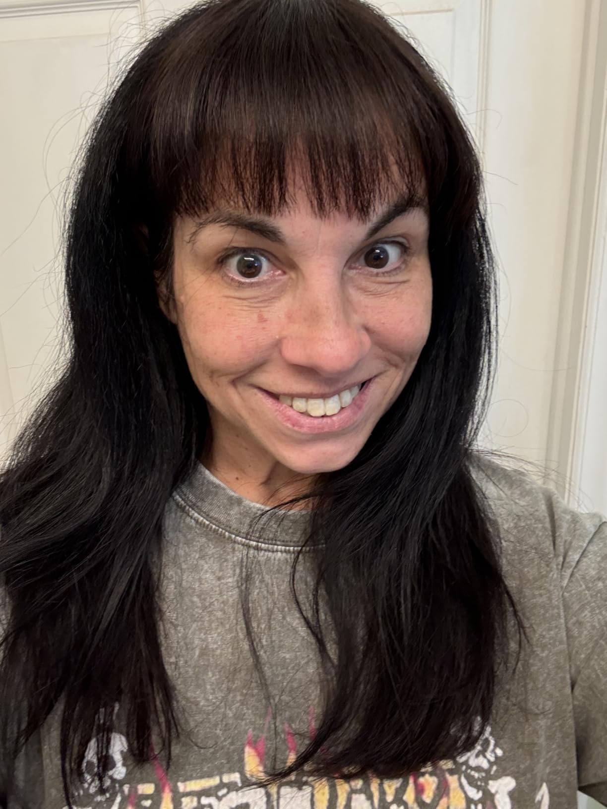 BOGSEA Clip in Bangs Real Human Hair Bangs Hair Clip Fringe with Temples Hairpieces for Women Natural Looking Fake Bangs for Daily Wear (Wispy Bangs, Dark Brown) customer photo 2