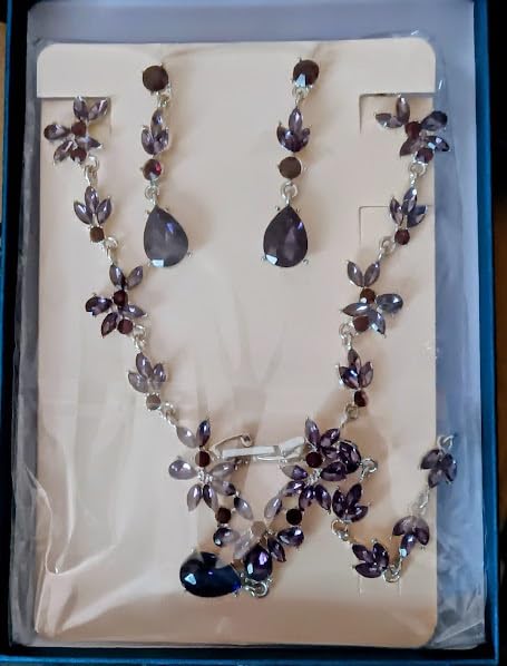 Paxuan Bridal Wedding Elegant Floral Jewelry Set for Women/Brides/Bridesmaids - Crystal Necklace Earrings Bracelet Set for Wedding Prom Party customer photo 2