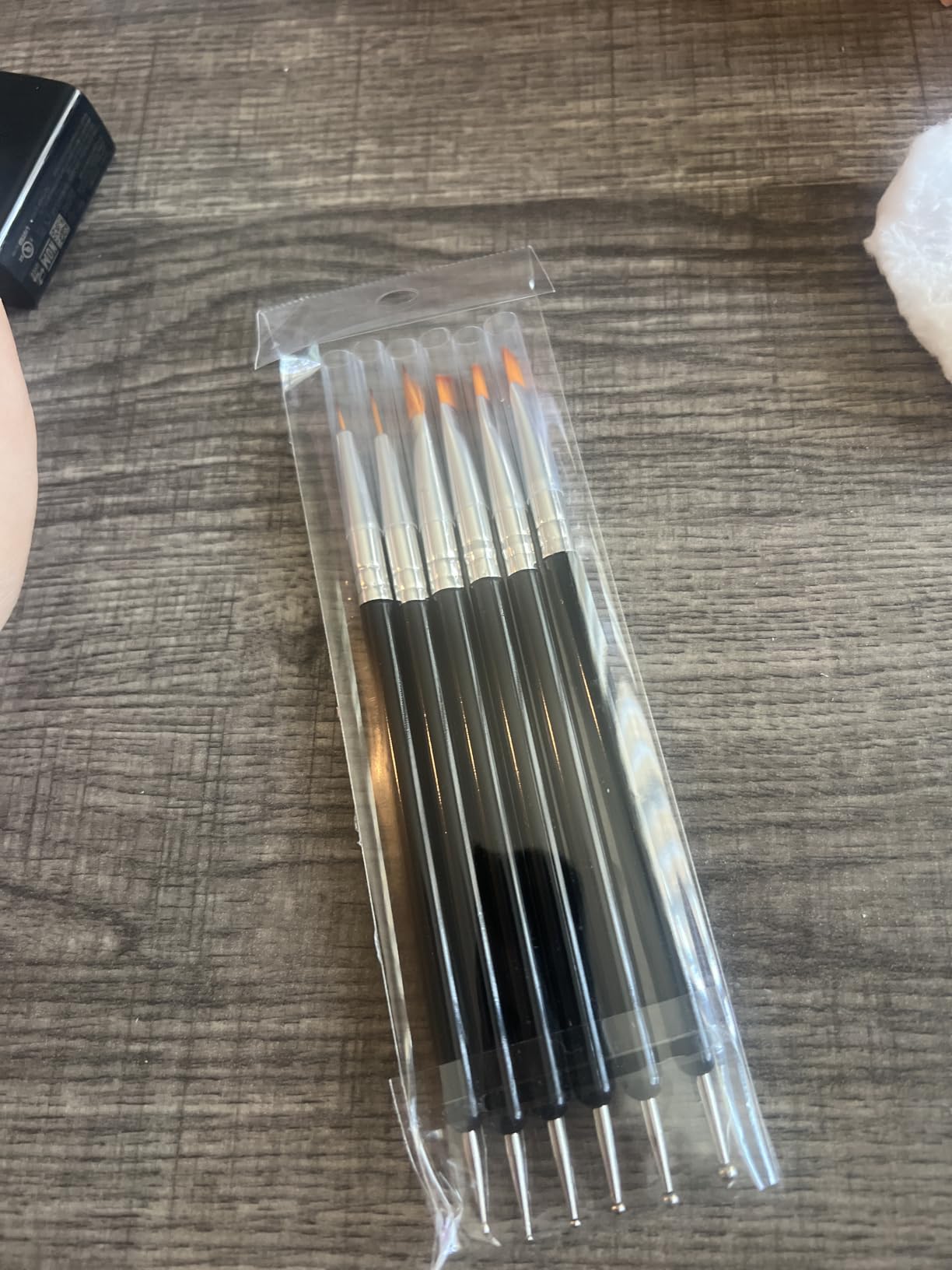 Nail Art Dotting Tools 6PCS Double-ended Brushes Kit Gel Polish | Liner Brushes Design Pen For Nail Drawing And Nail Paint Brushes Small Detail Brushes customer photo 1