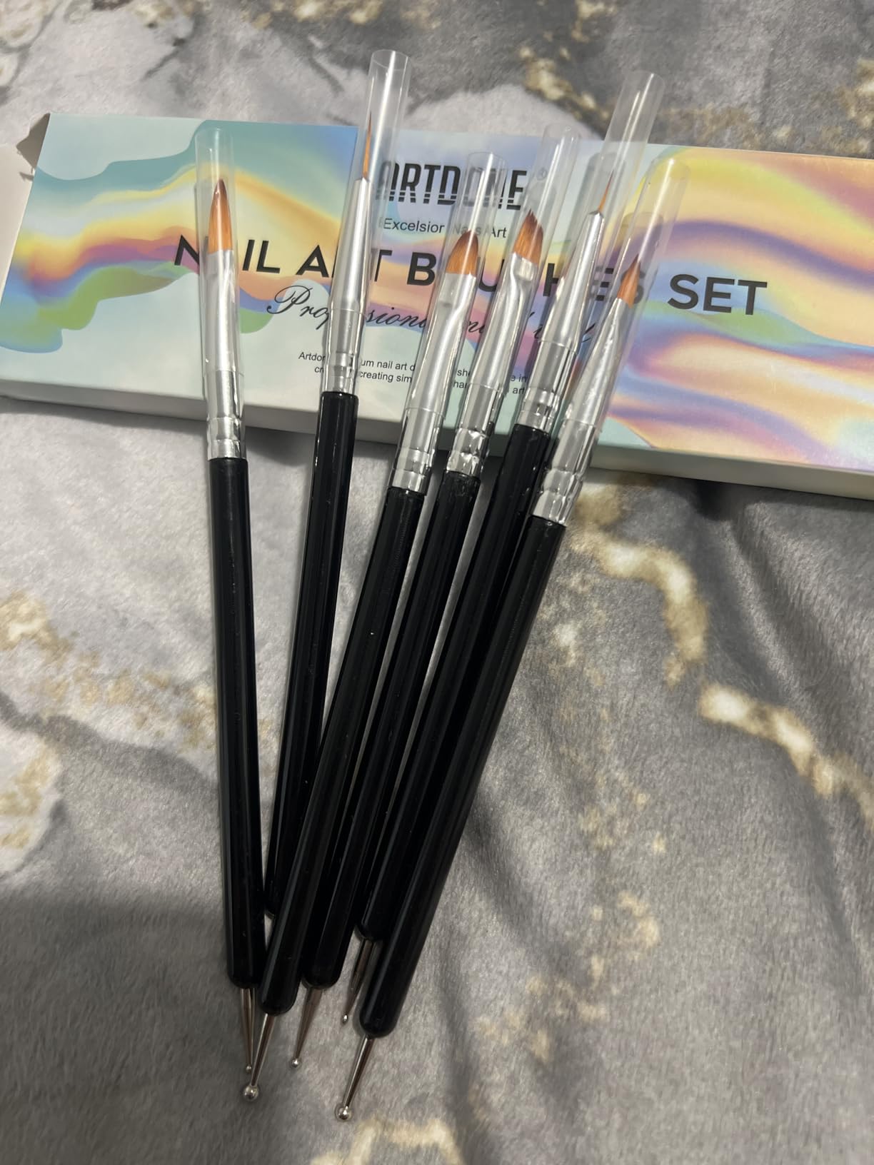Nail Art Dotting Tools 6PCS Double-ended Brushes Kit Gel Polish | Liner Brushes Design Pen For Nail Drawing And Nail Paint Brushes Small Detail Brushes customer photo 2