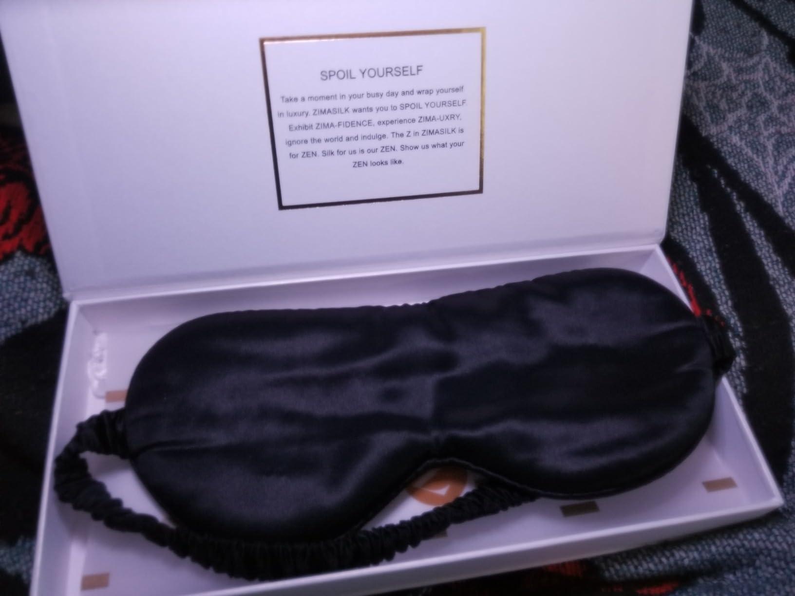 ZIMASILK Adjustable 100% 22 Momme Mulberry Silk Sleep Mask | Filled with Natural Silk - Softest & Breathable - Blackout Eye Mask for Women Men, Gift for Travel, Nap (Black) customer photo 1