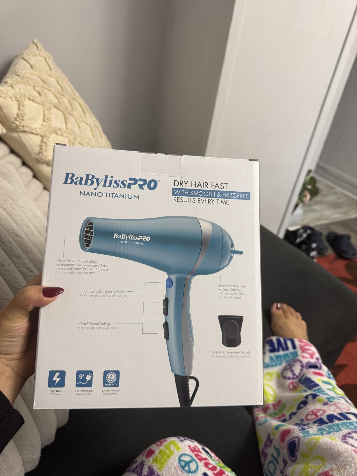 BaBylissPRO Nano Titanium 2000-Watt Blow Dryer with Concentrator Nozzle, Professional Grade customer photo 2